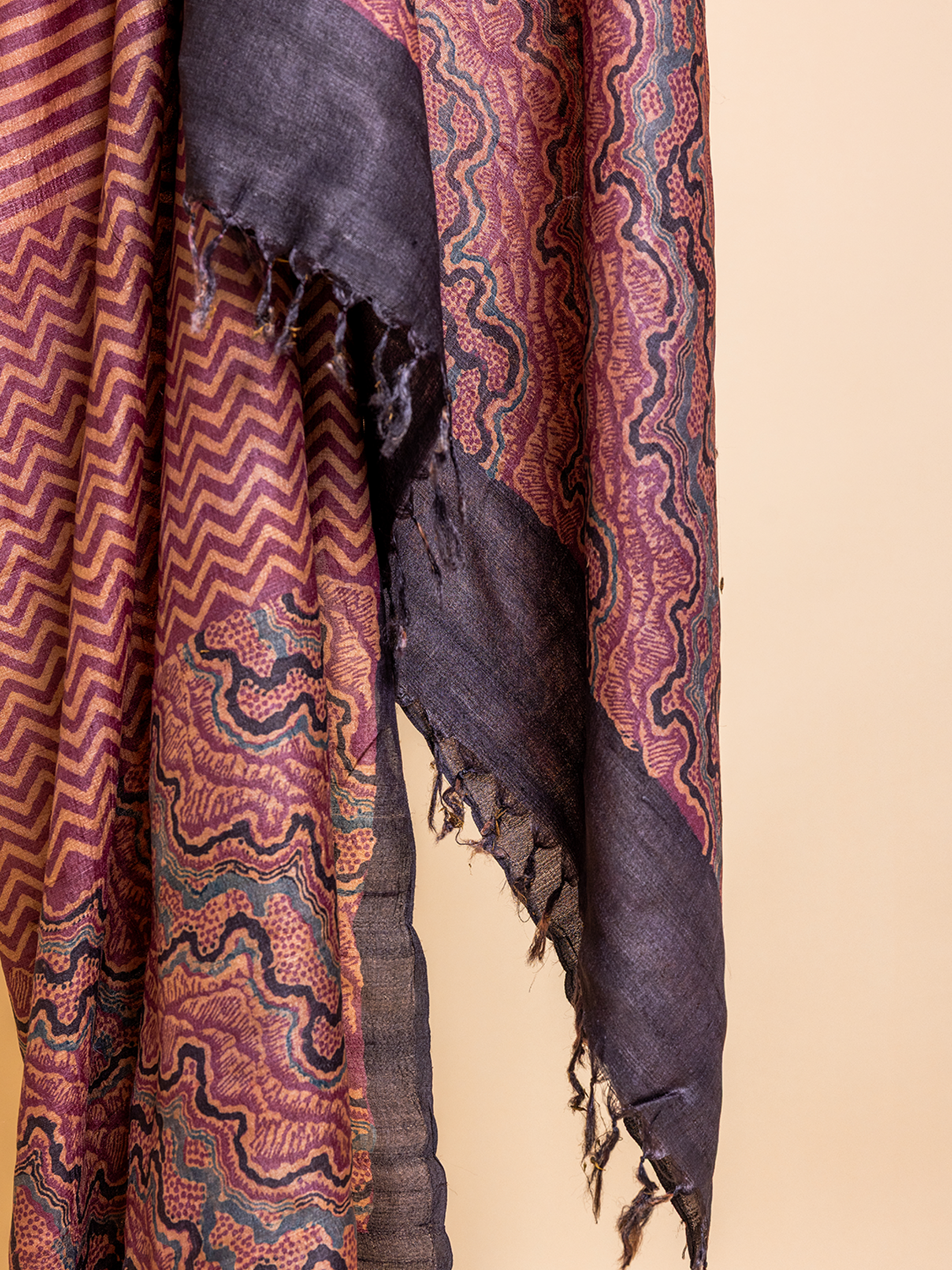 Ajrakh Silk Dupatta Maroon