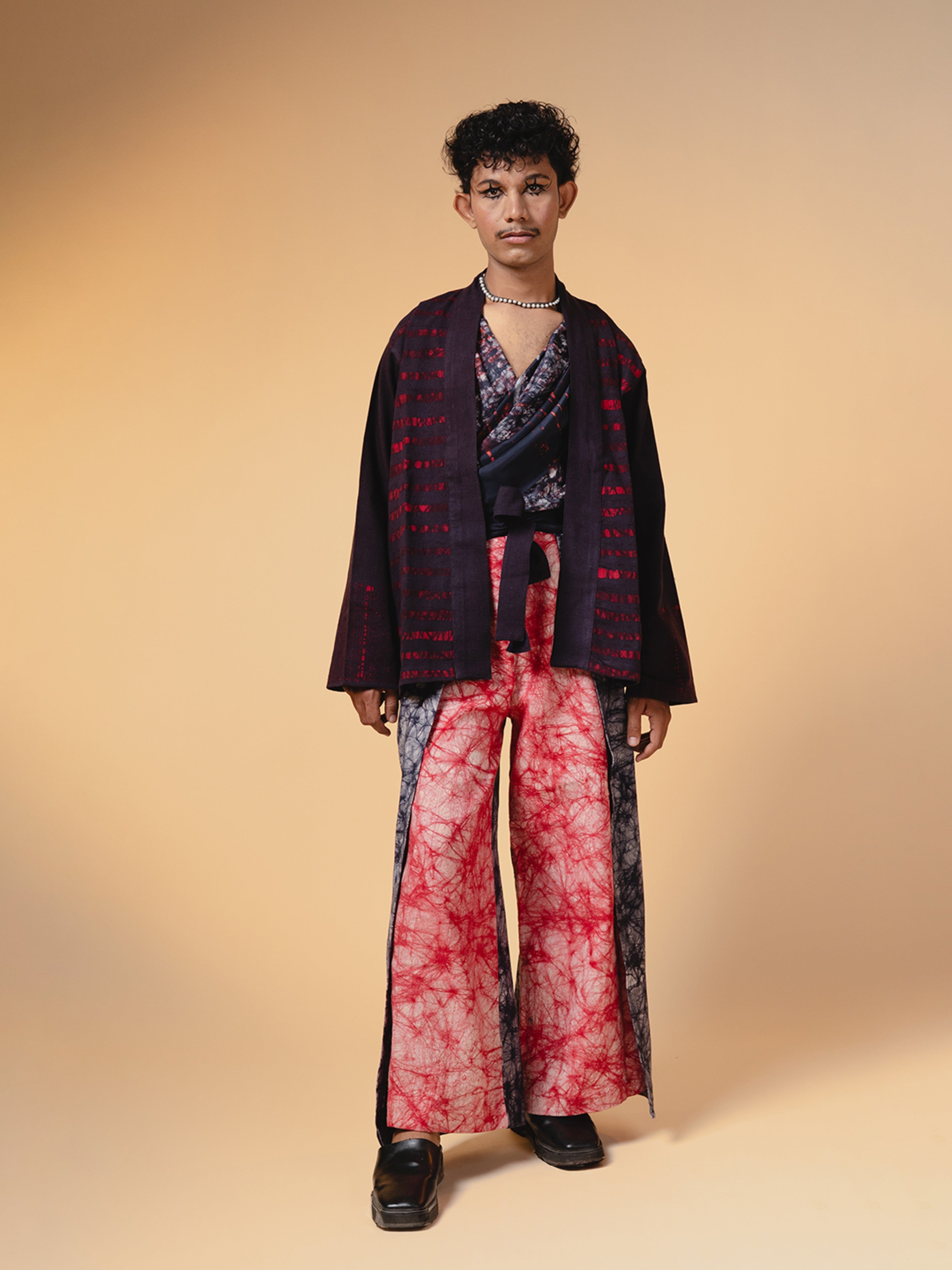 Batik Kala Cotton Wrap Trouser Black, Red & White