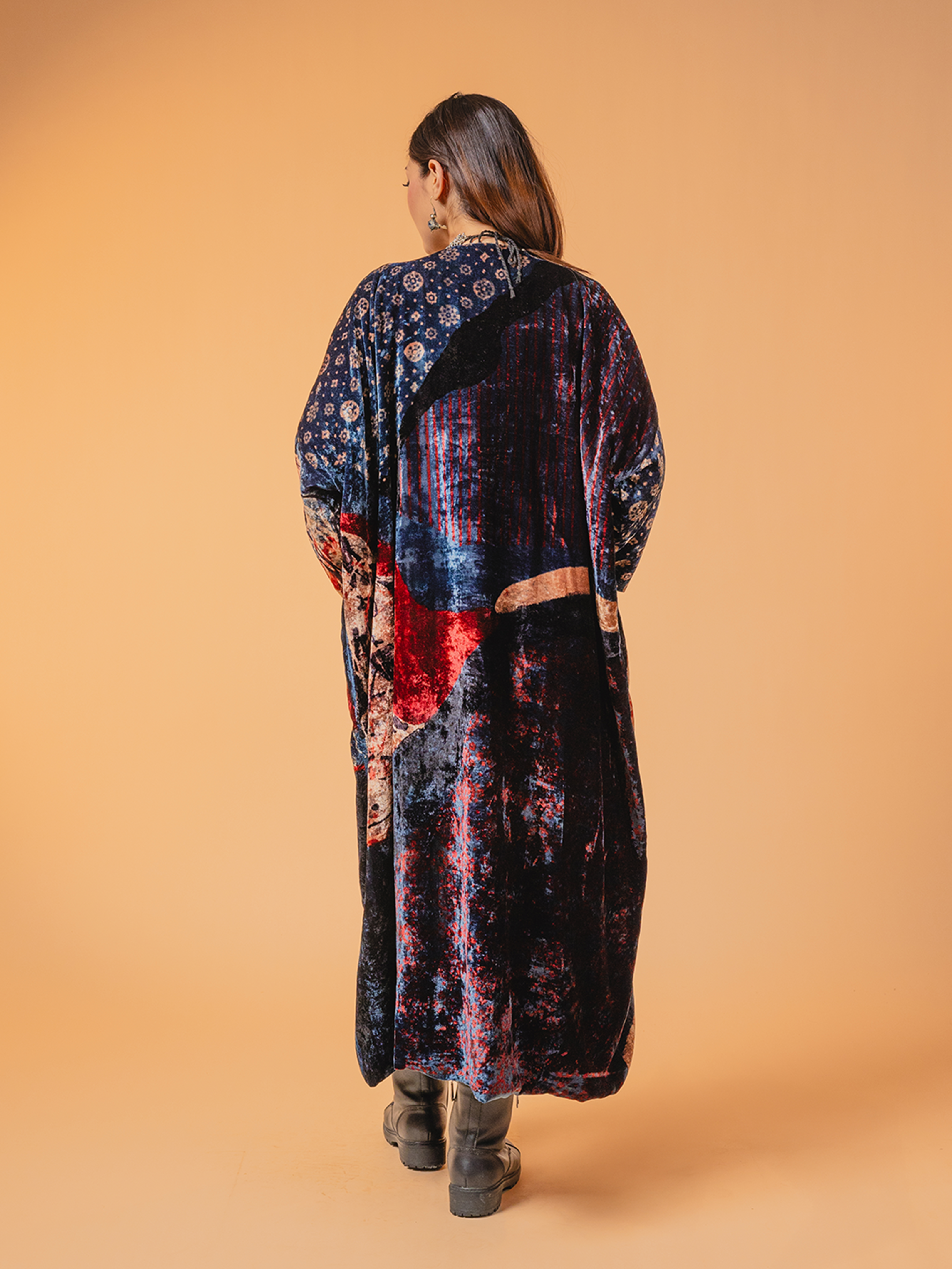 Ajrakh Velvet Silk Overlay Black