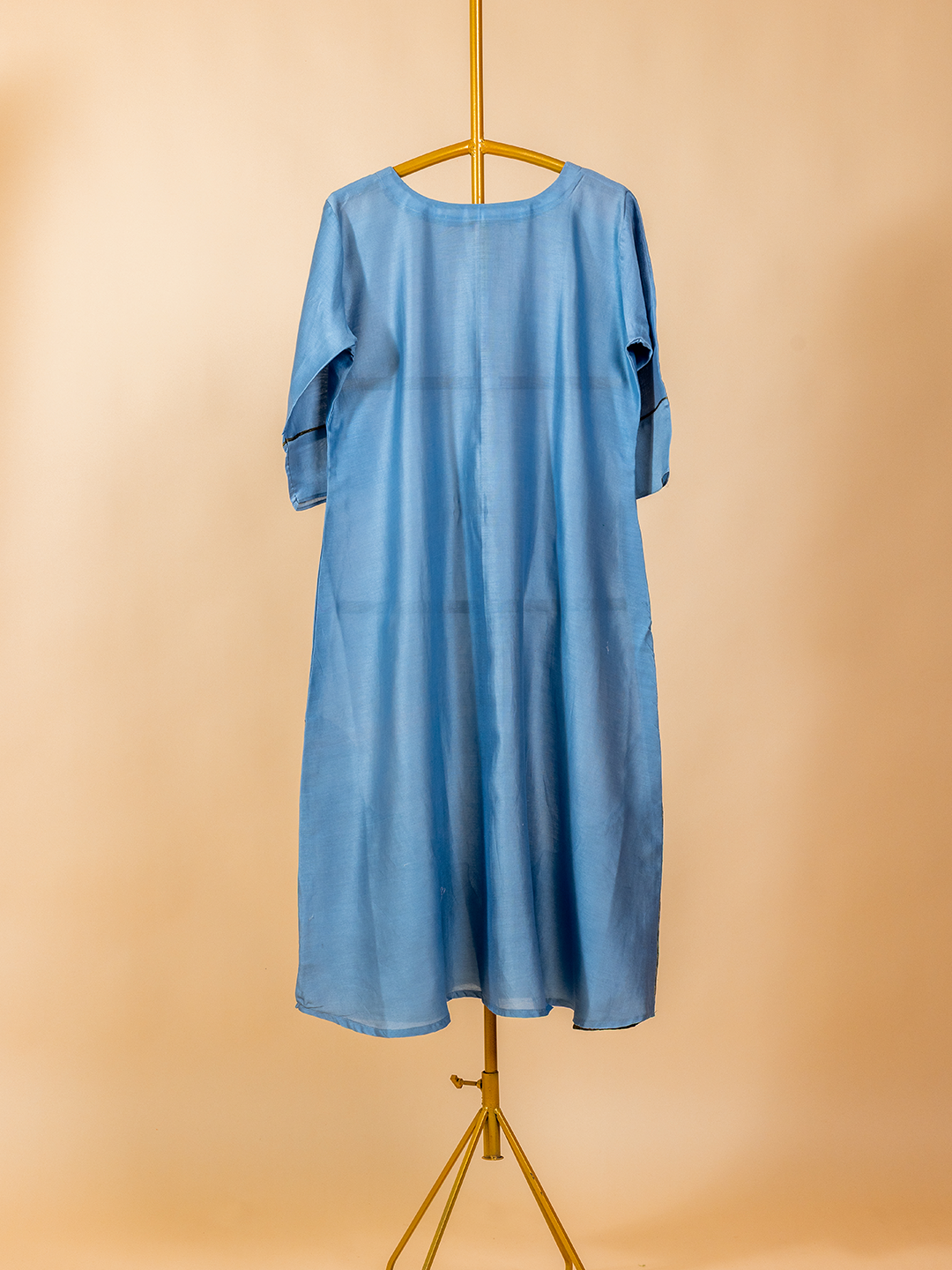 Bandhani Chanderi Kurti Blue & Green