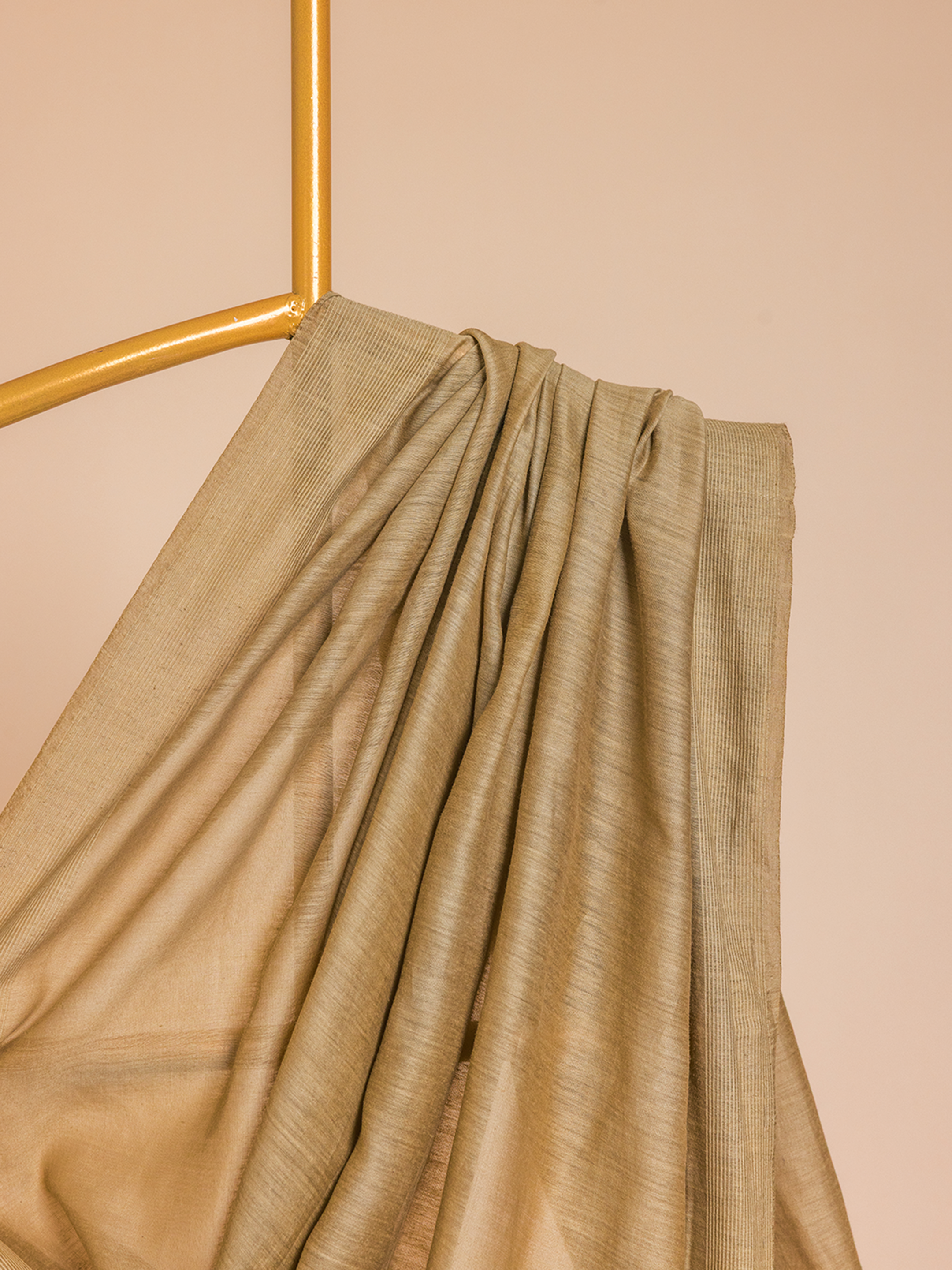 Bandhani Cotton Silk Saree Sand Brown