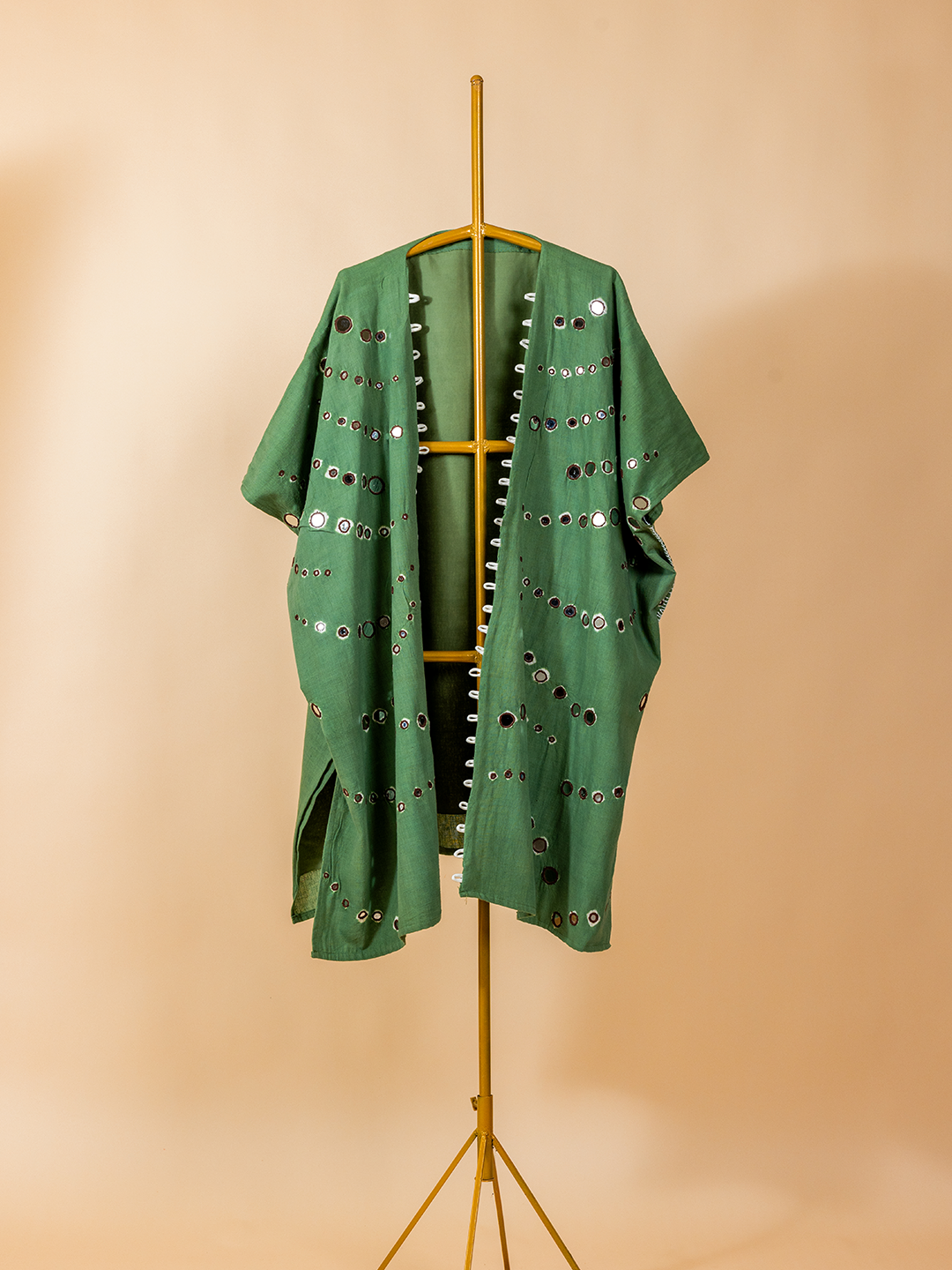 Bandhani Kala Cotton Overlay Green