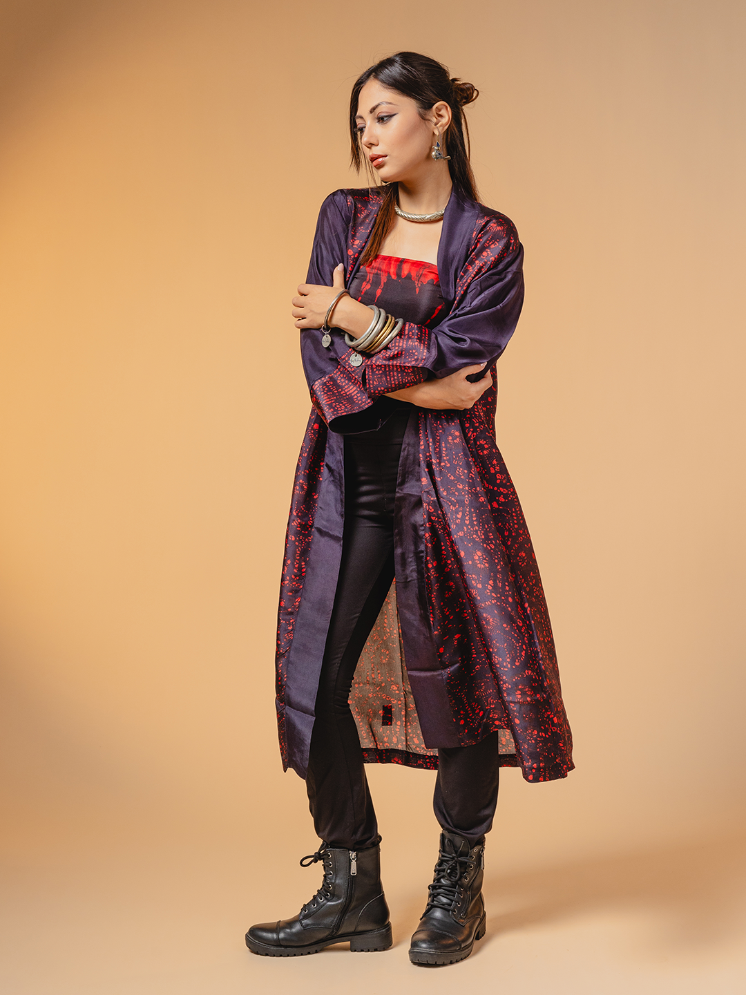 Batik Silk Overlay Black & Red