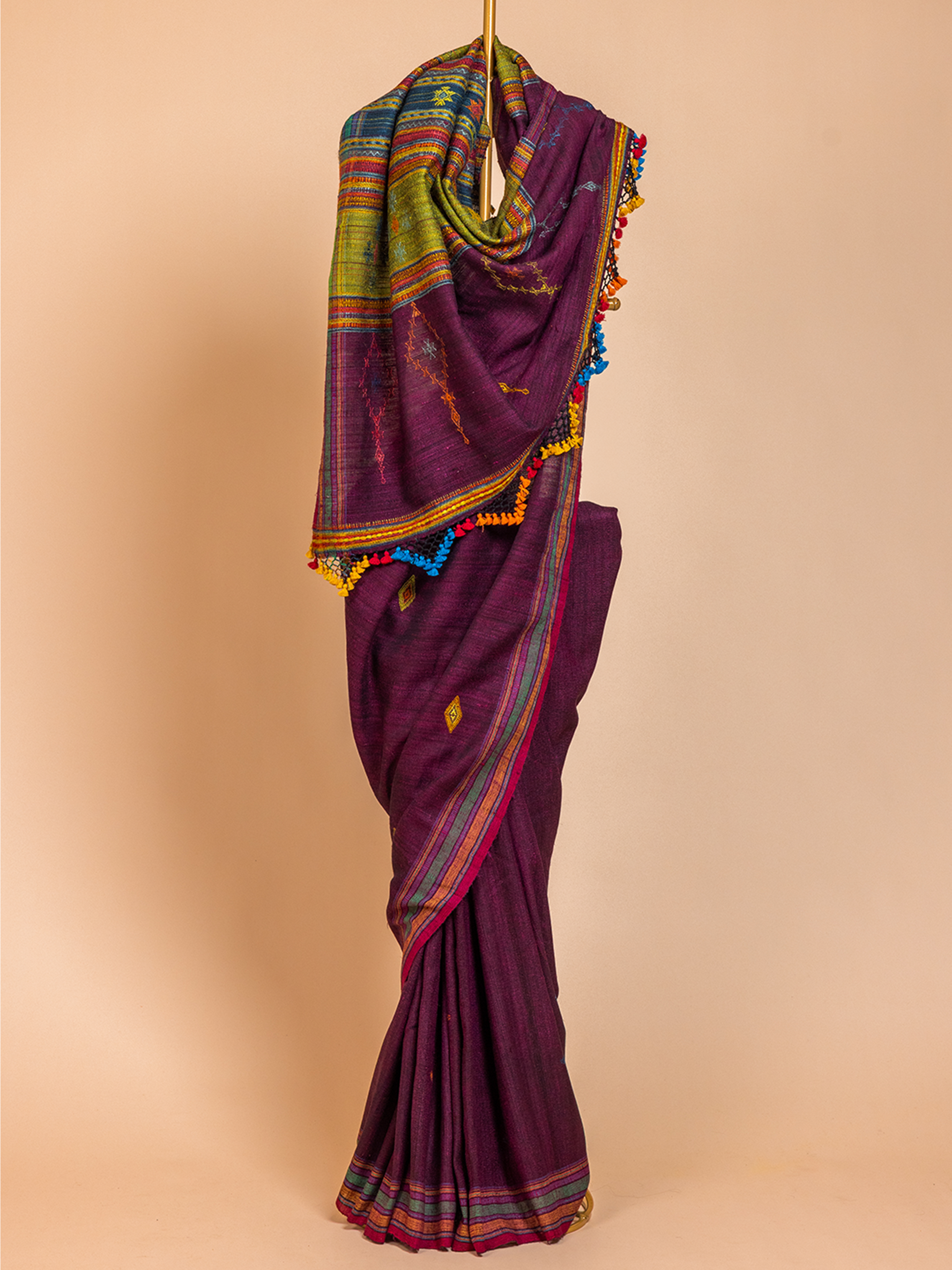 Extra- Weft Silk Saree Purple
