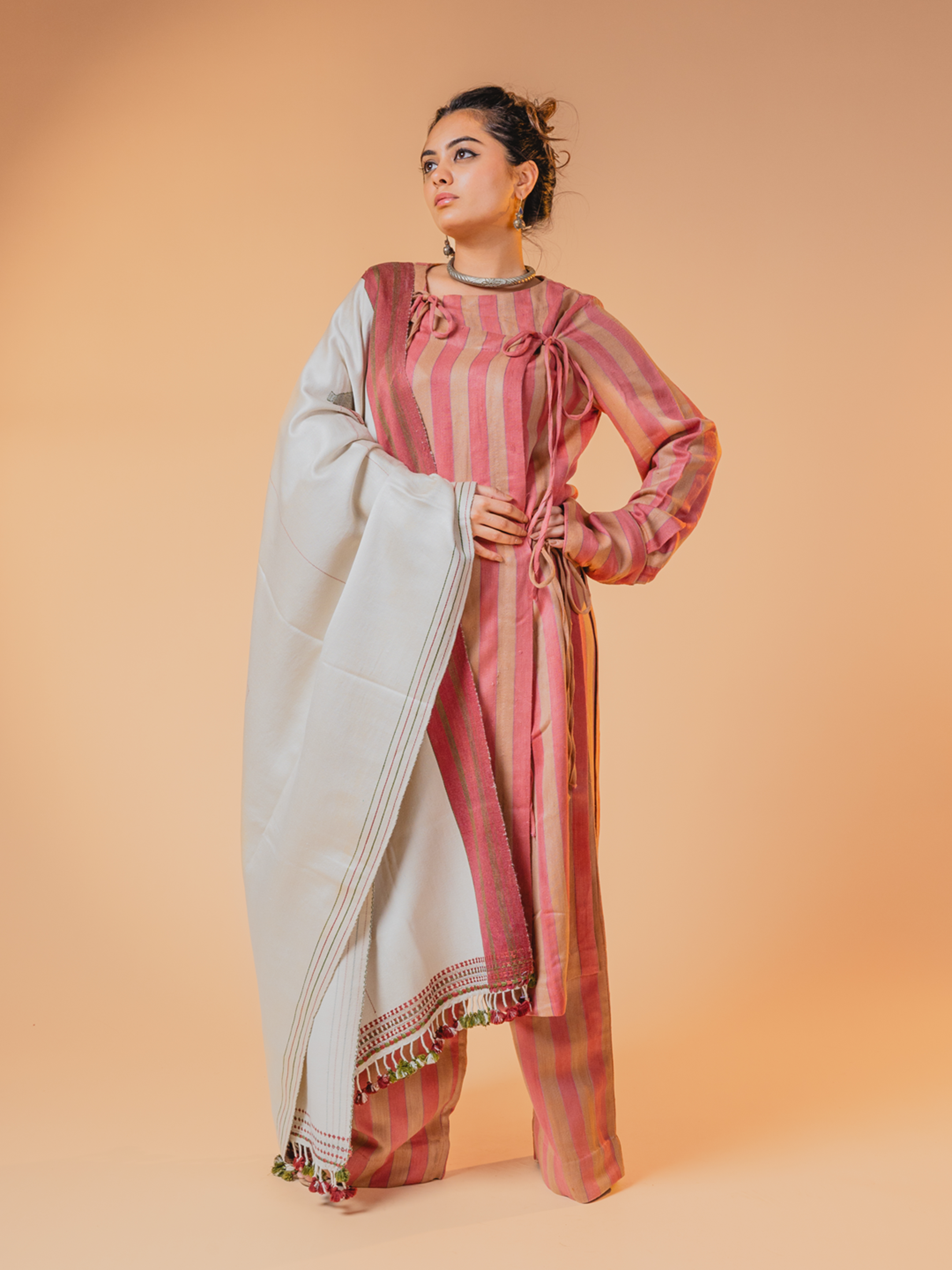 Silk by Mashru Shawl White
