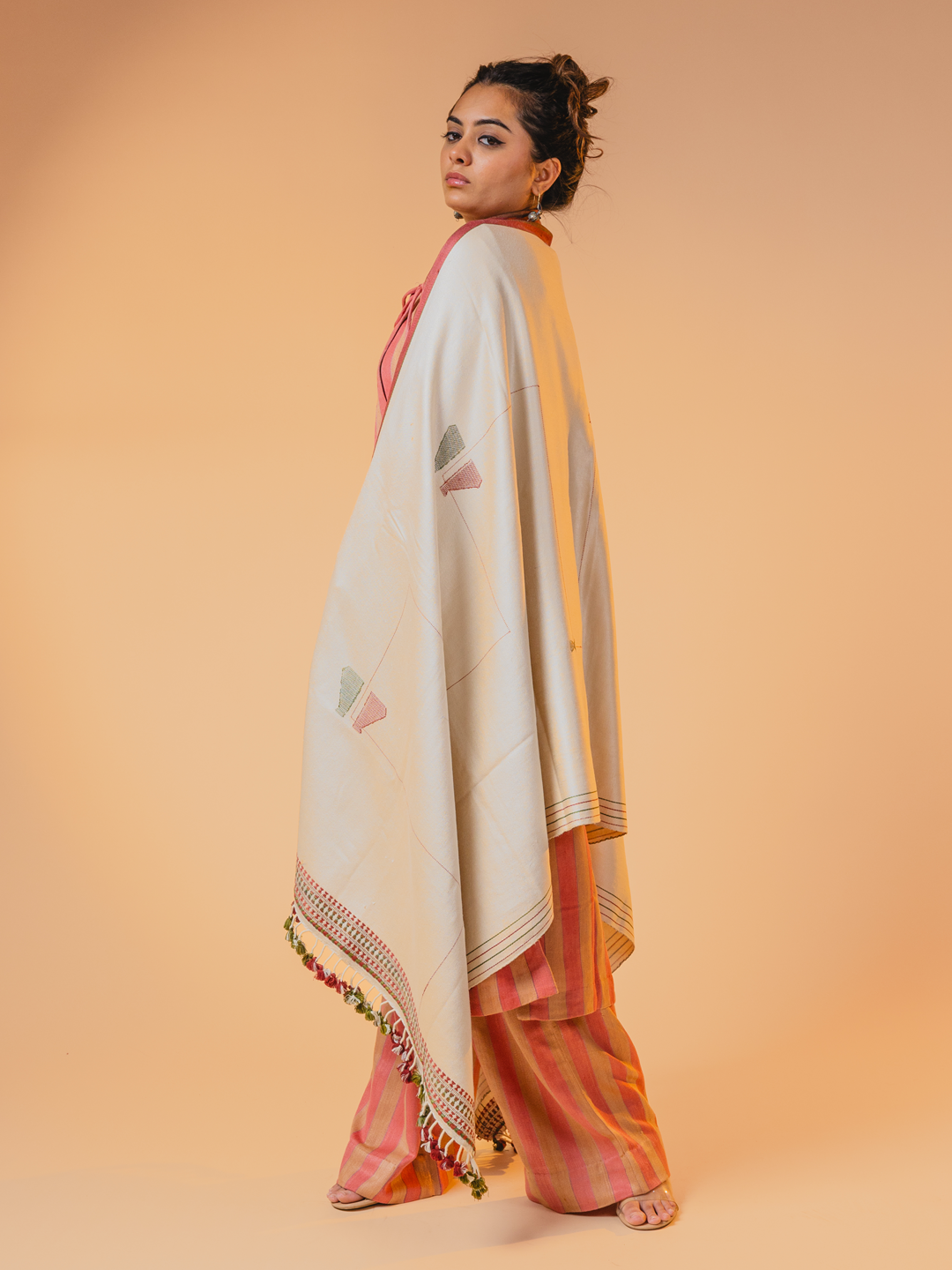 Silk by Mashru Shawl White