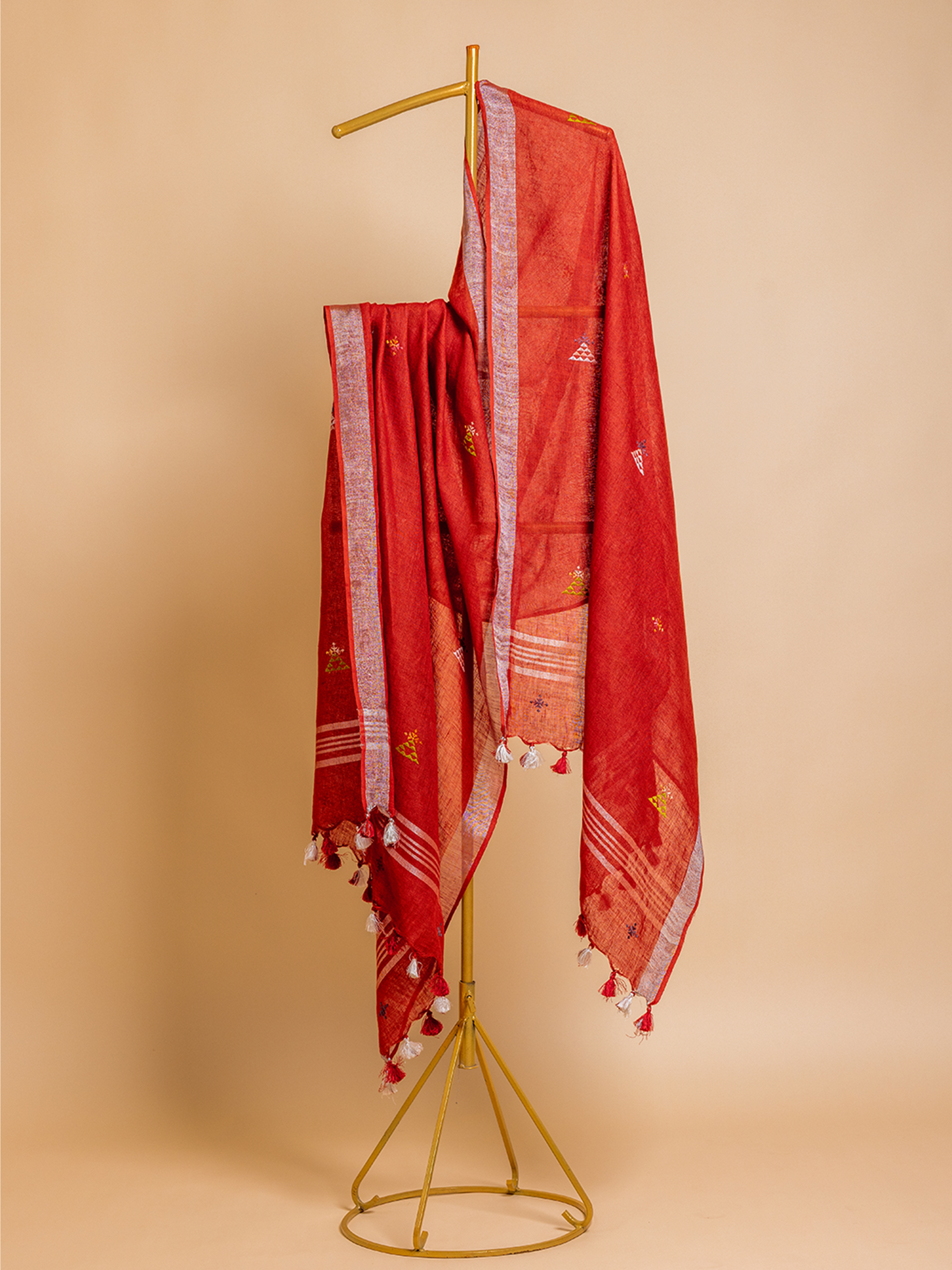 Soof Linen Dupatta Red