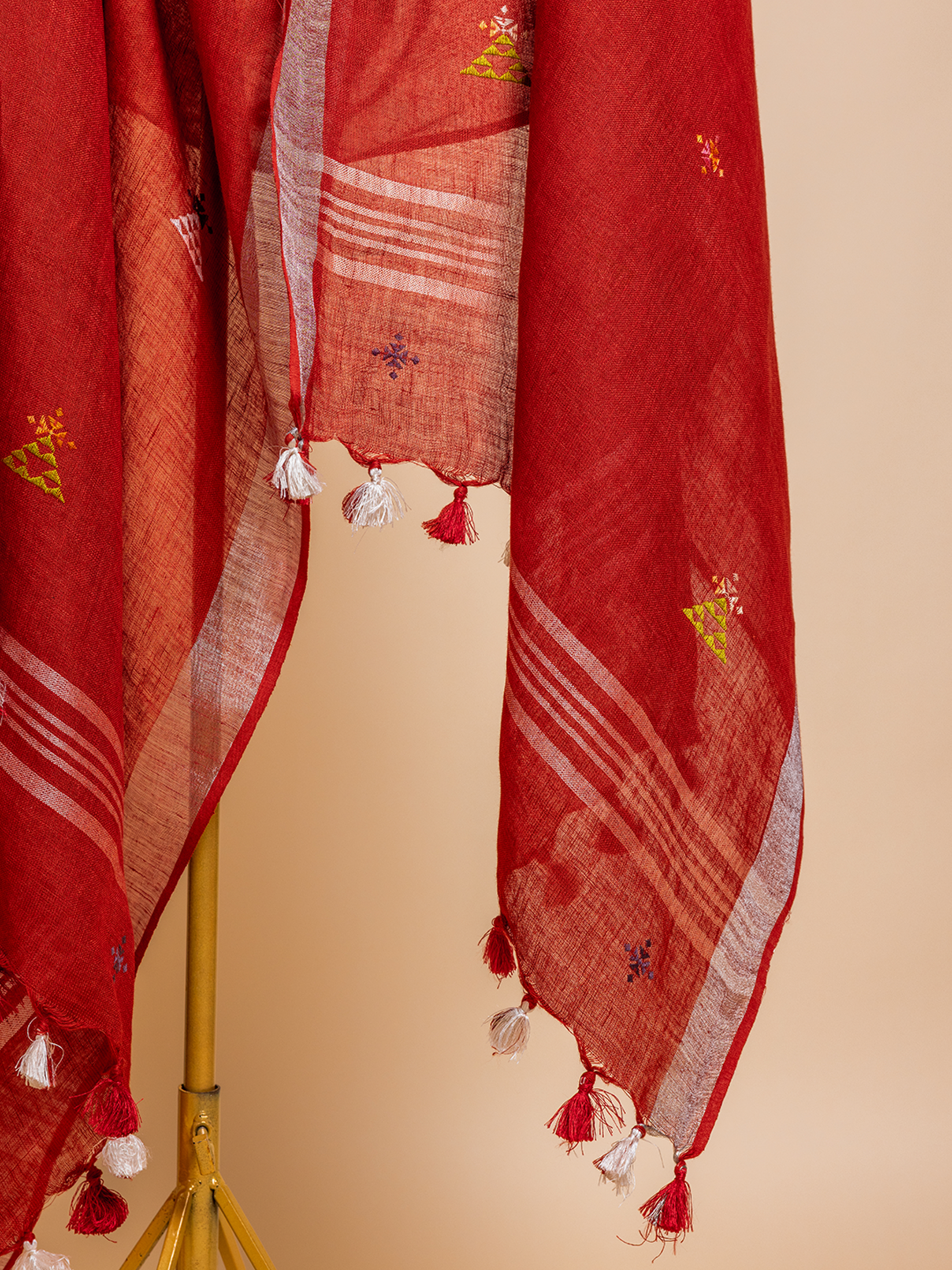 Soof Linen Dupatta Red