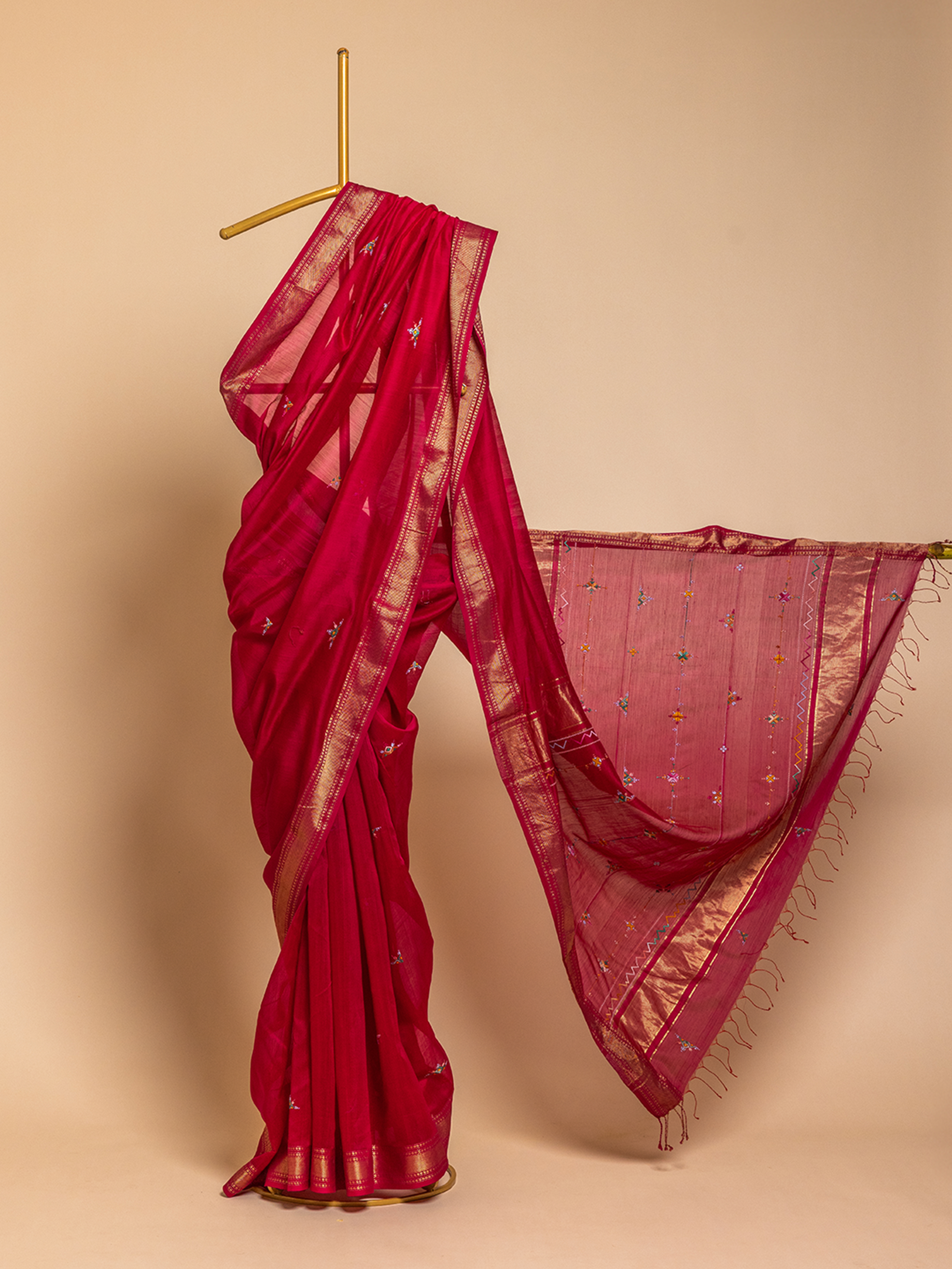 Soof Maheshwari Saree Pink