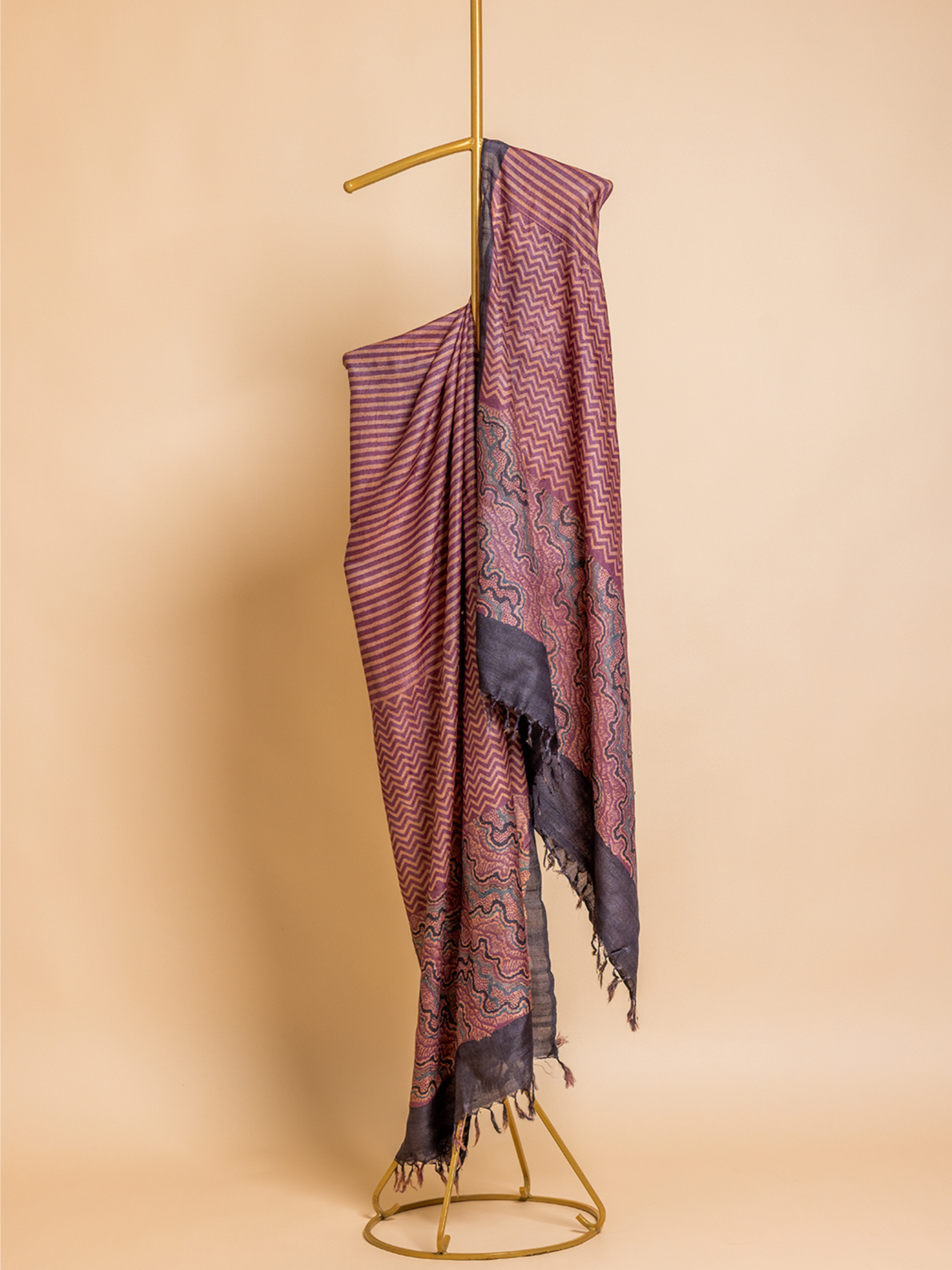 Ajrakh Silk Dupatta Maroon