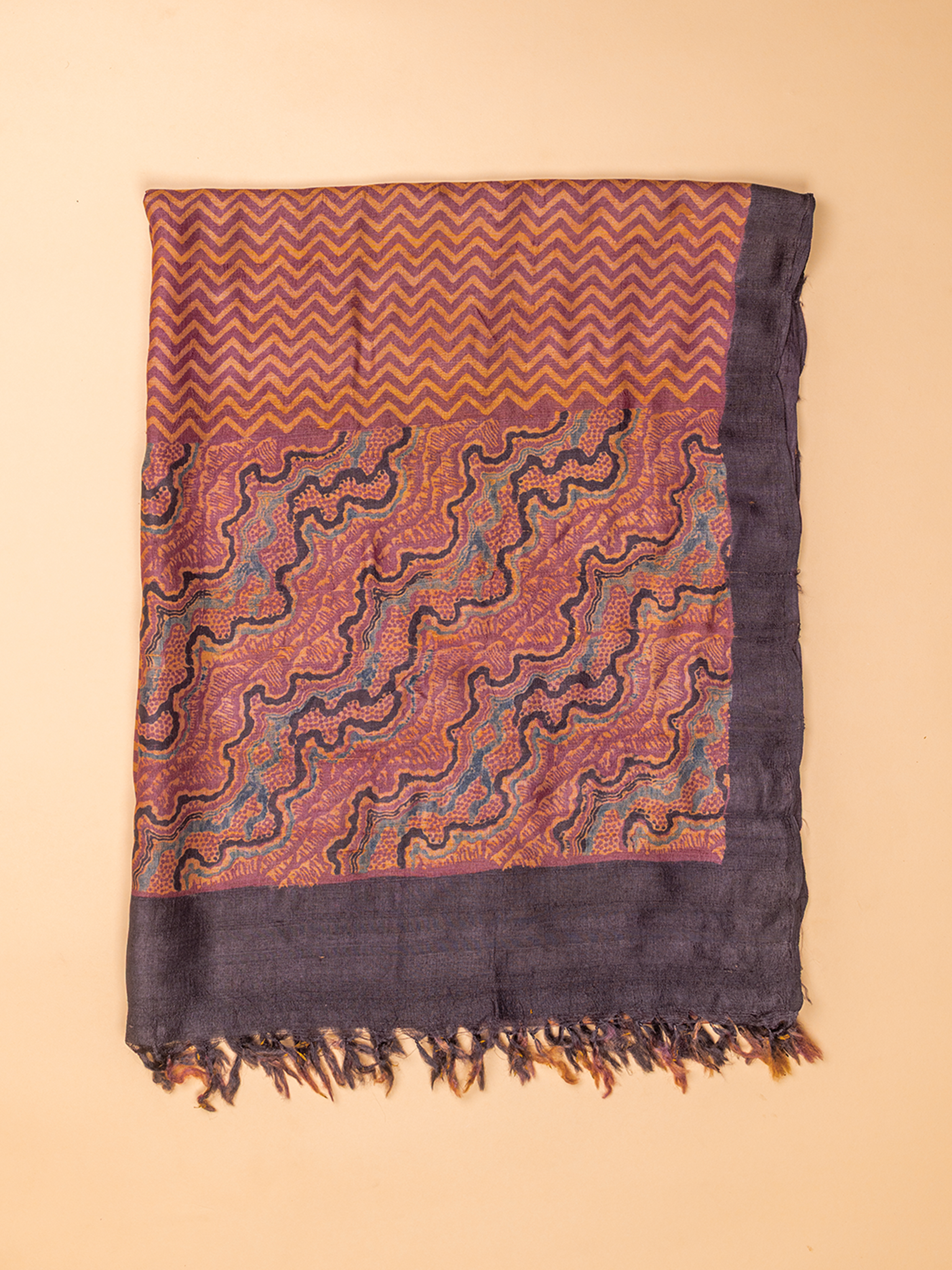 Ajrakh Silk Dupatta Maroon