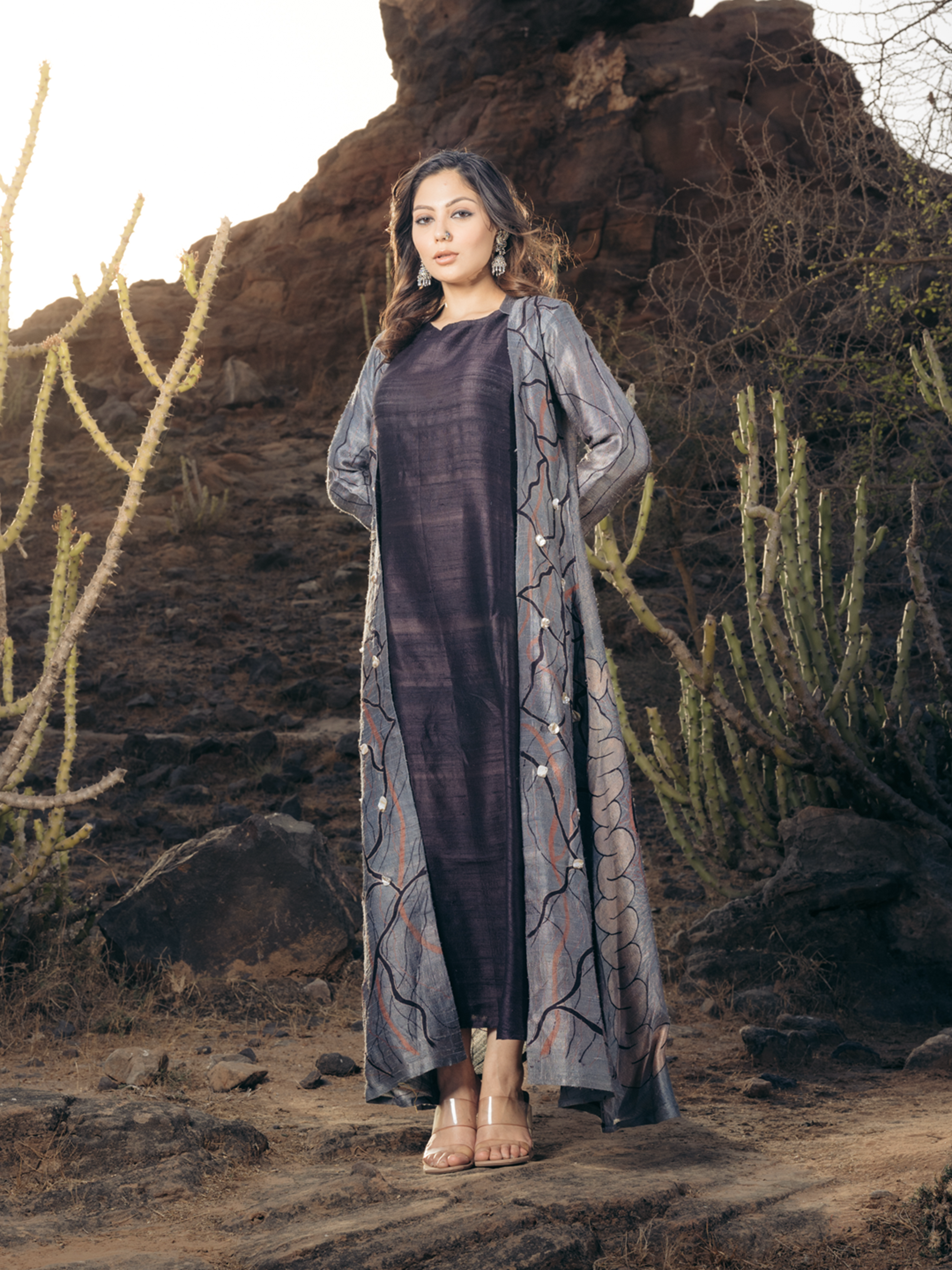 Ajrakh Silk Overlay Blue