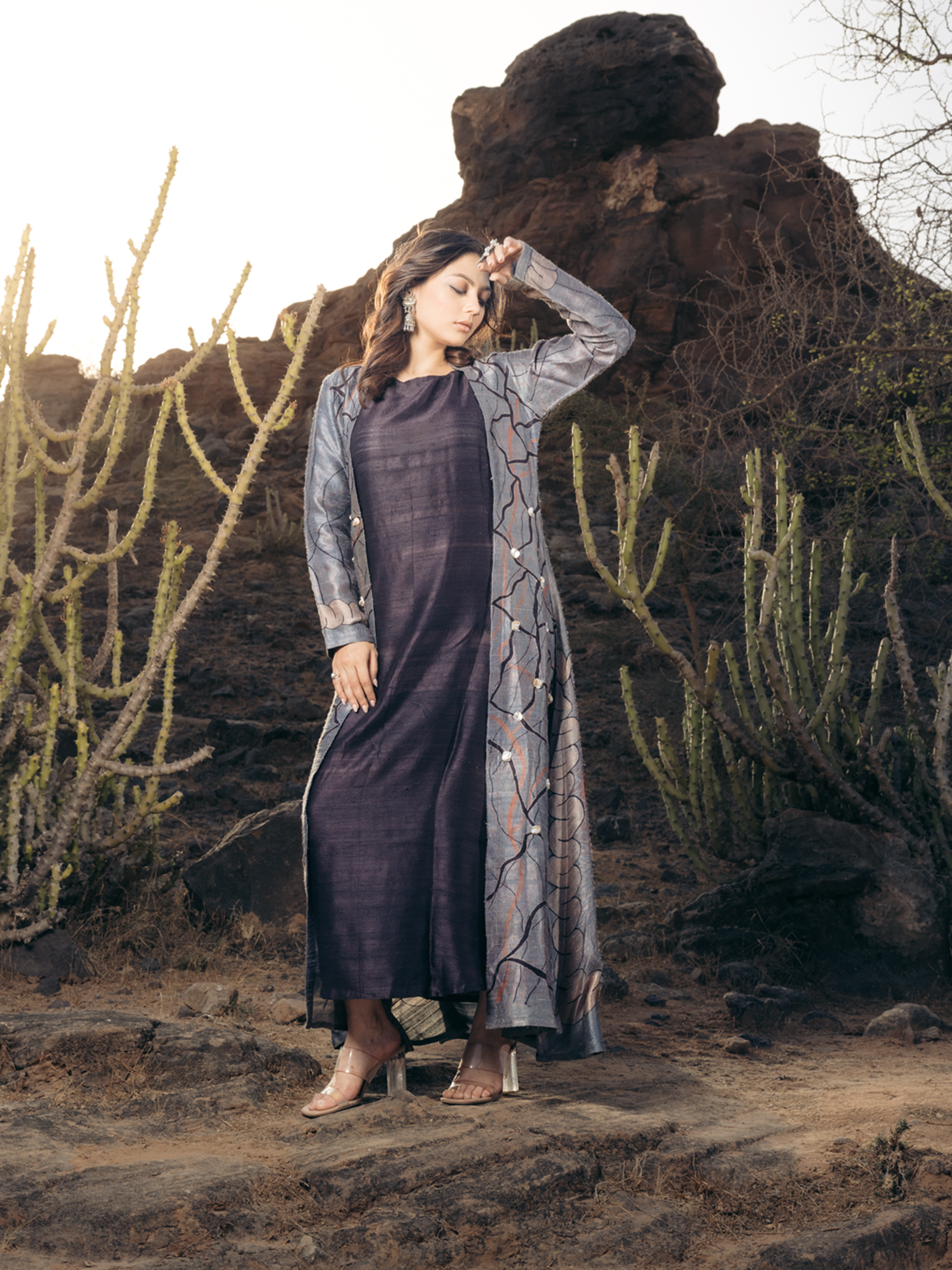 Ajrakh Silk Overlay Blue
