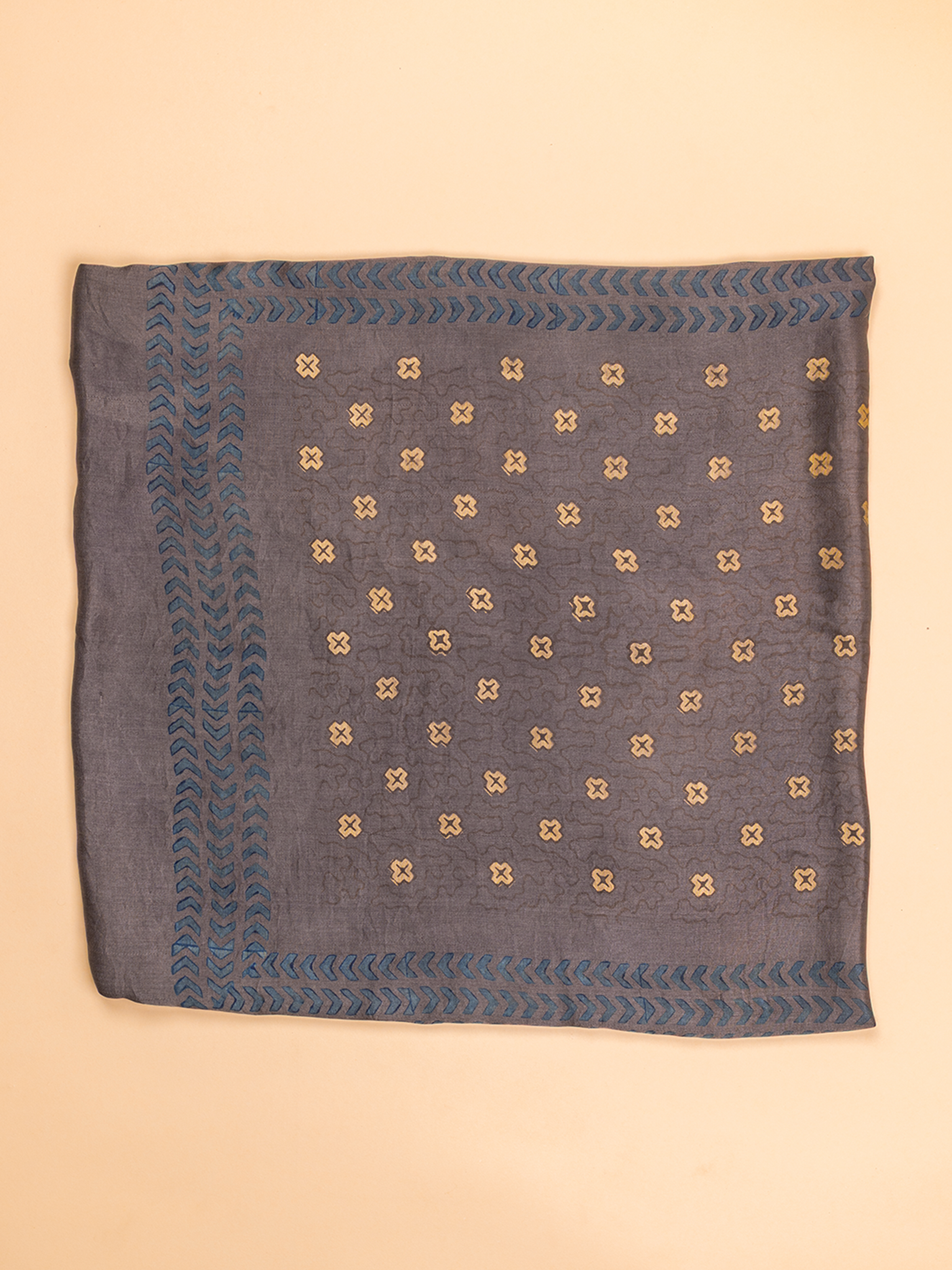 Ajrakh Silk Stole Grey