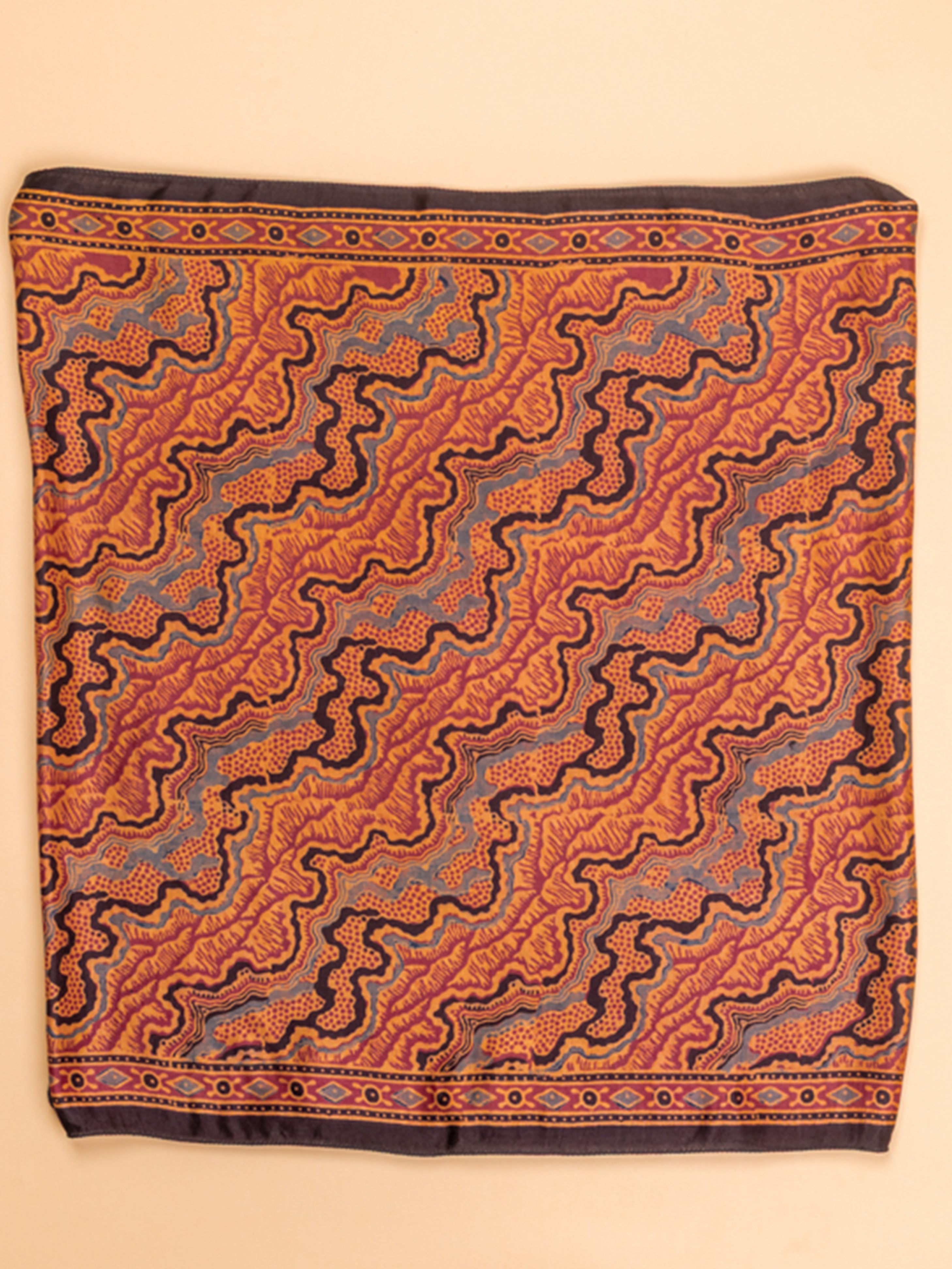 Ajrakh Silk Stole Maroon