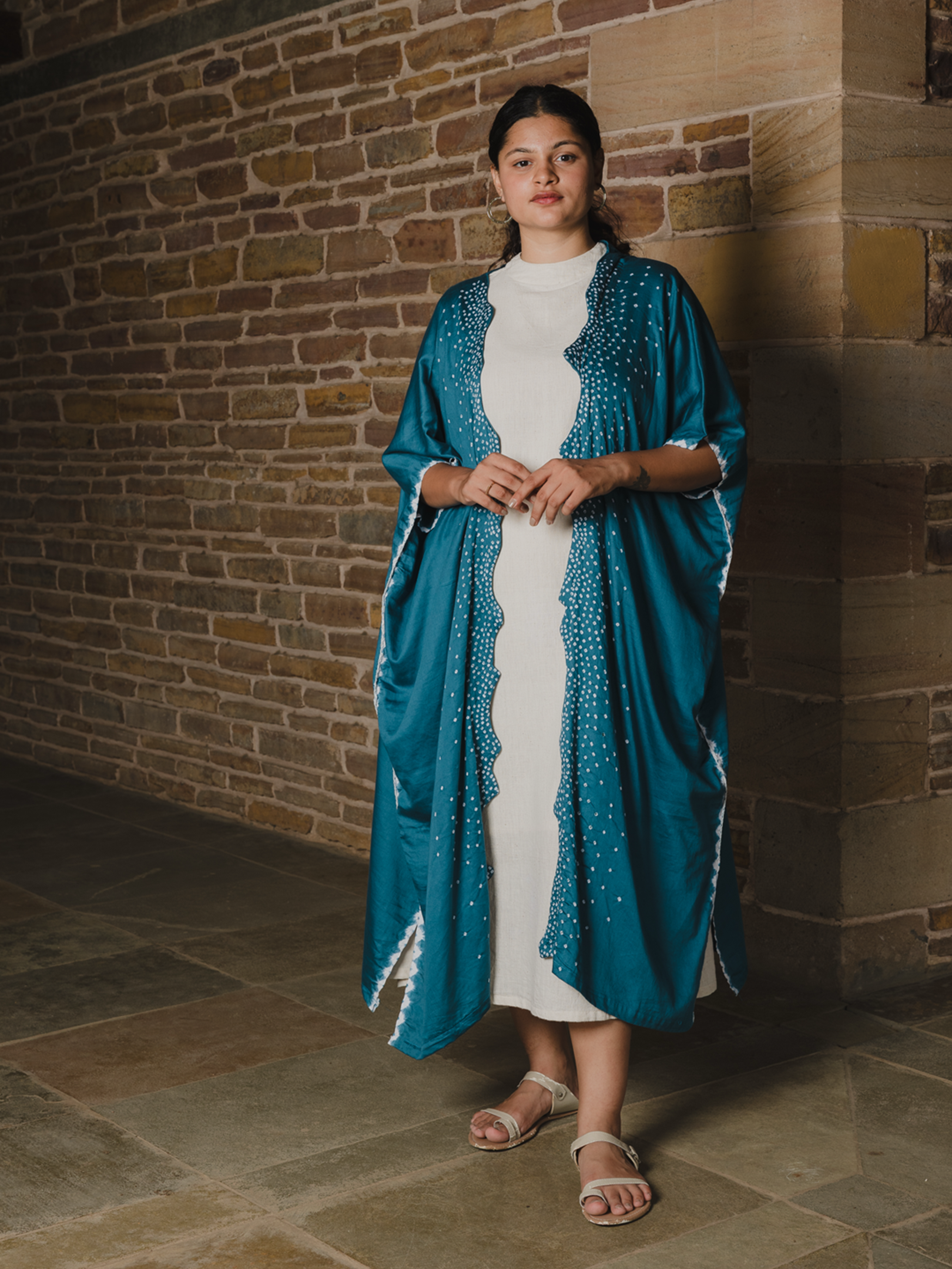 Bandhani Cotton Overlay Blue