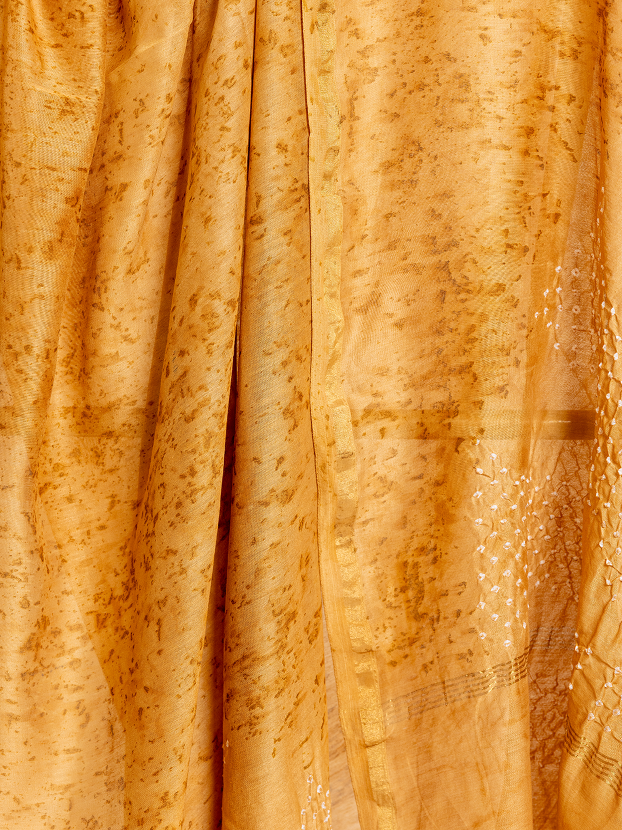Bandhani Cotton Silk Dupatta Yellow