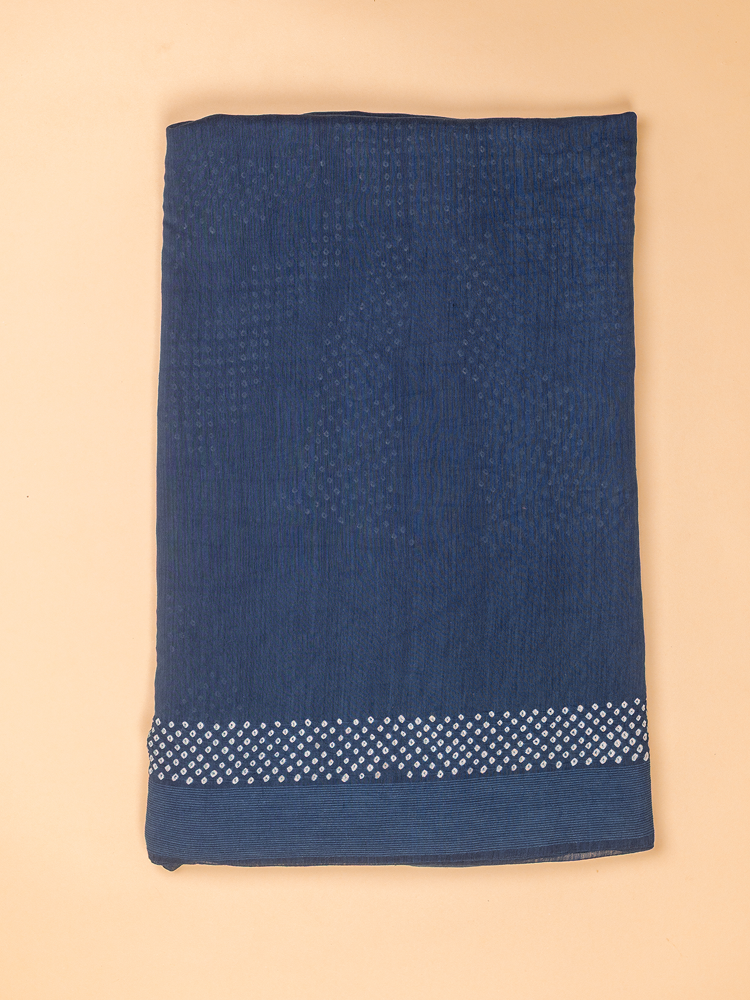 Bandhani Cotton Silk Saree Blue