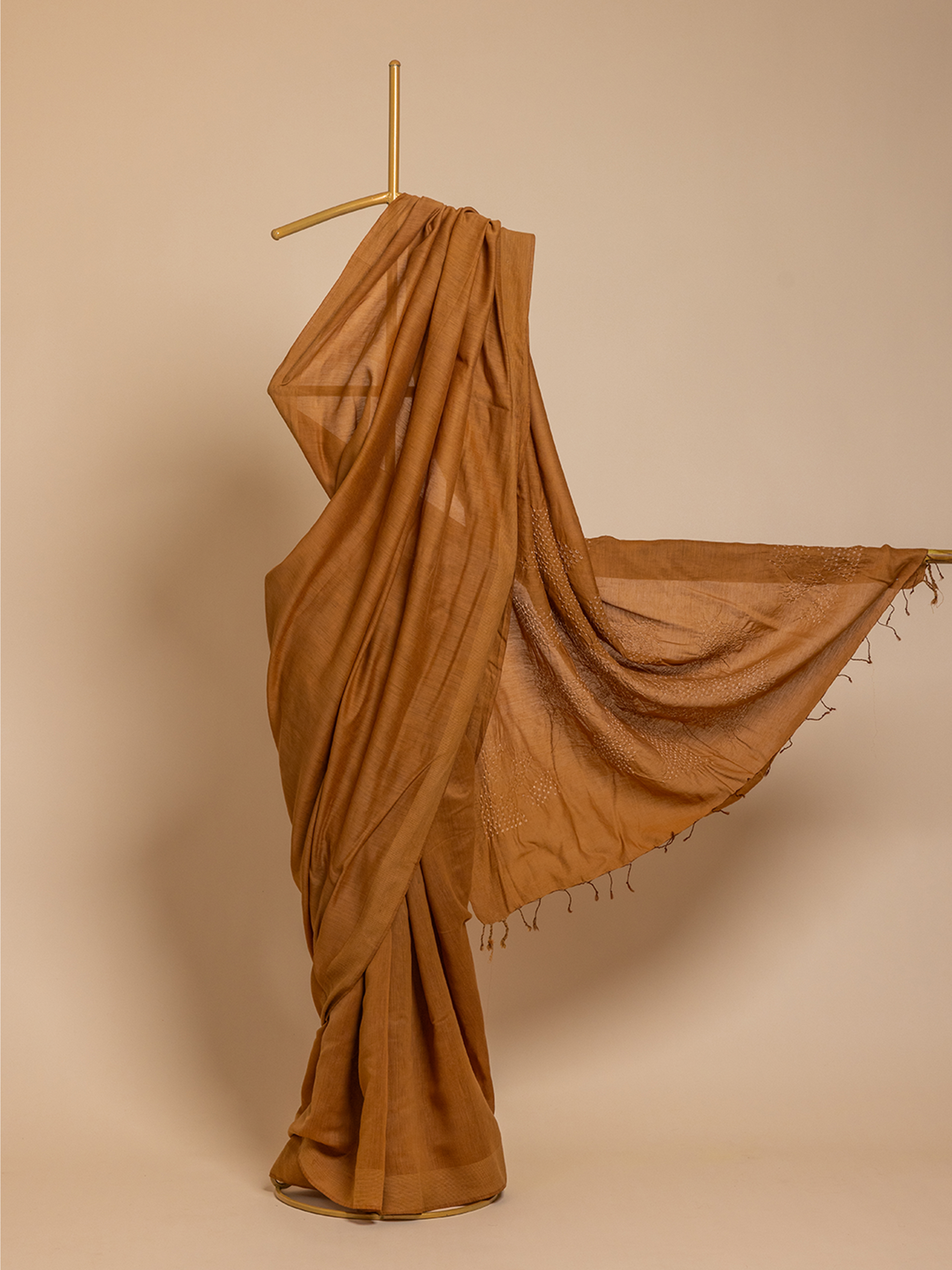 Bandhani Cotton Silk Saree Yellow