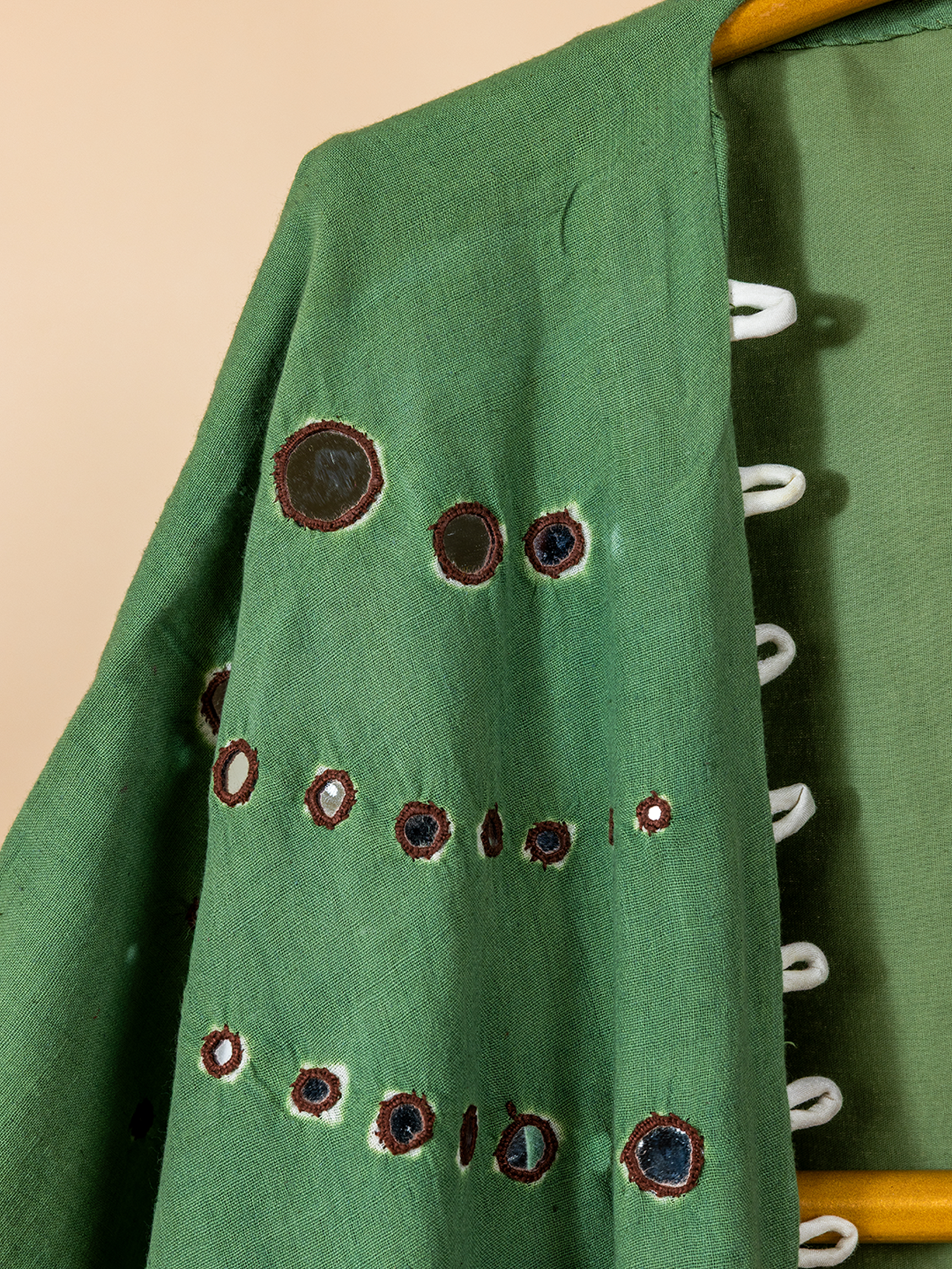 Bandhani  Kala Cotton Overlay Green
