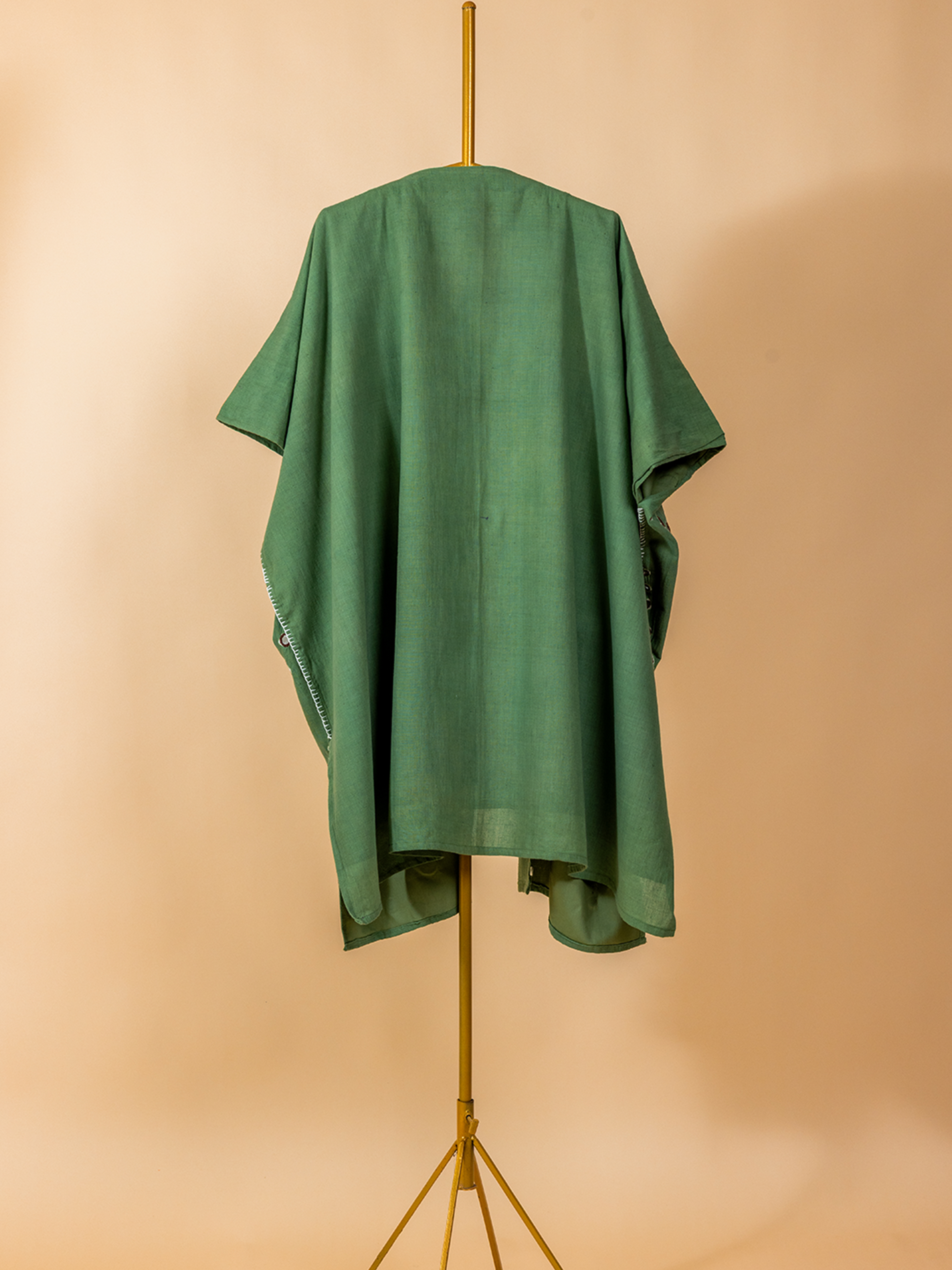 Bandhani  Kala Cotton Overlay Green