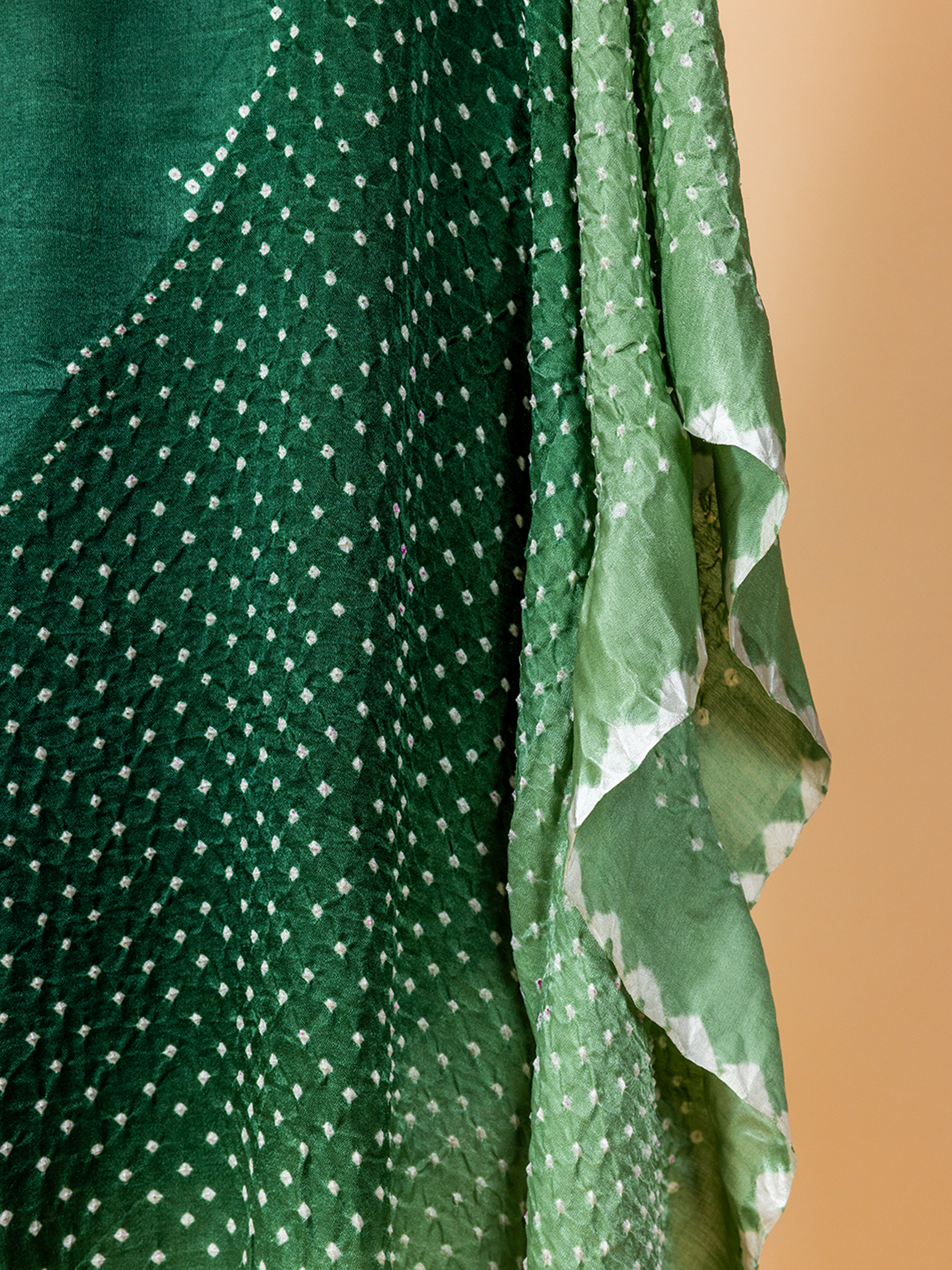Bandhani Silk Kaftan Green