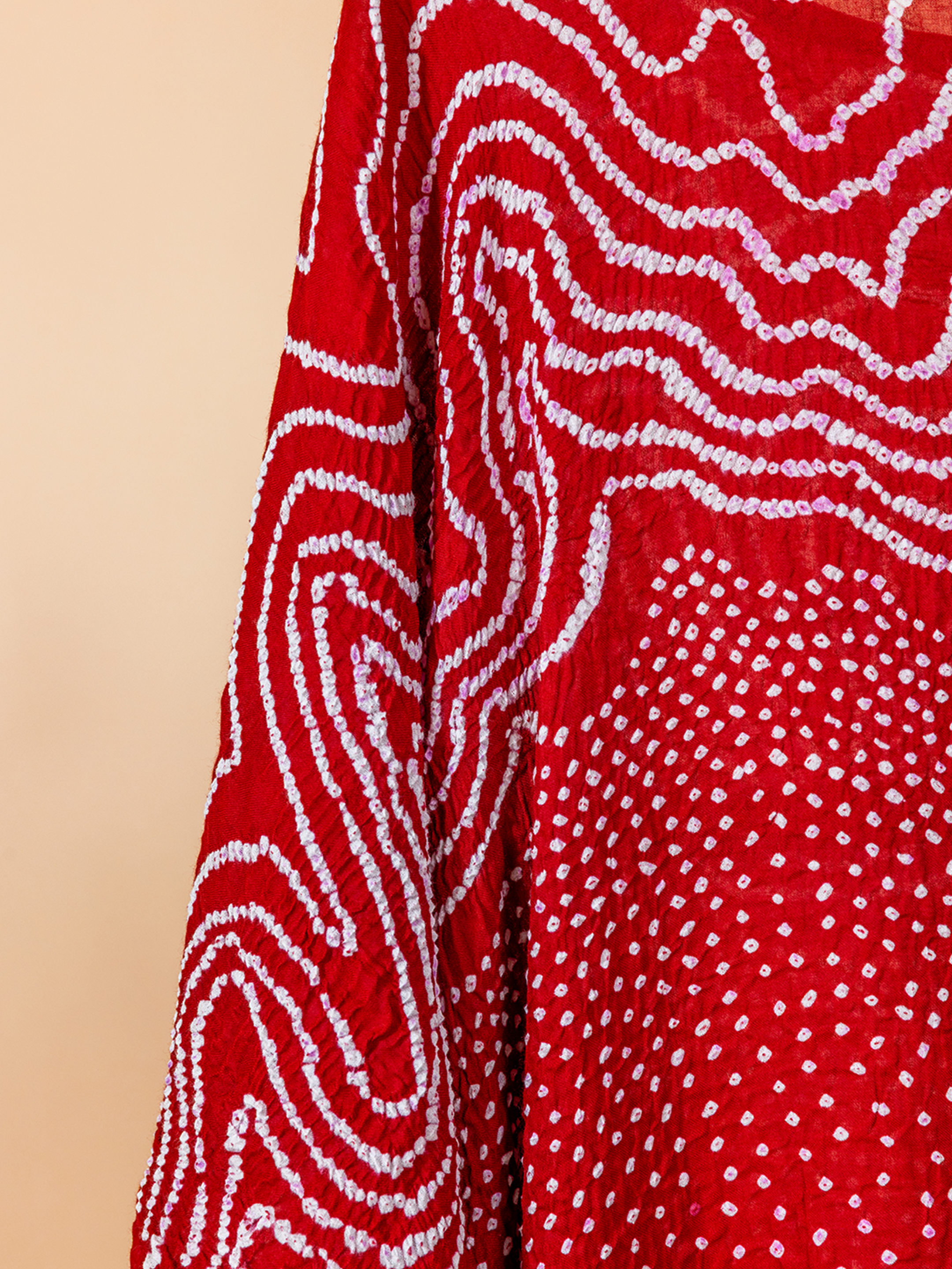 Bandhani Silk Kaftan Red