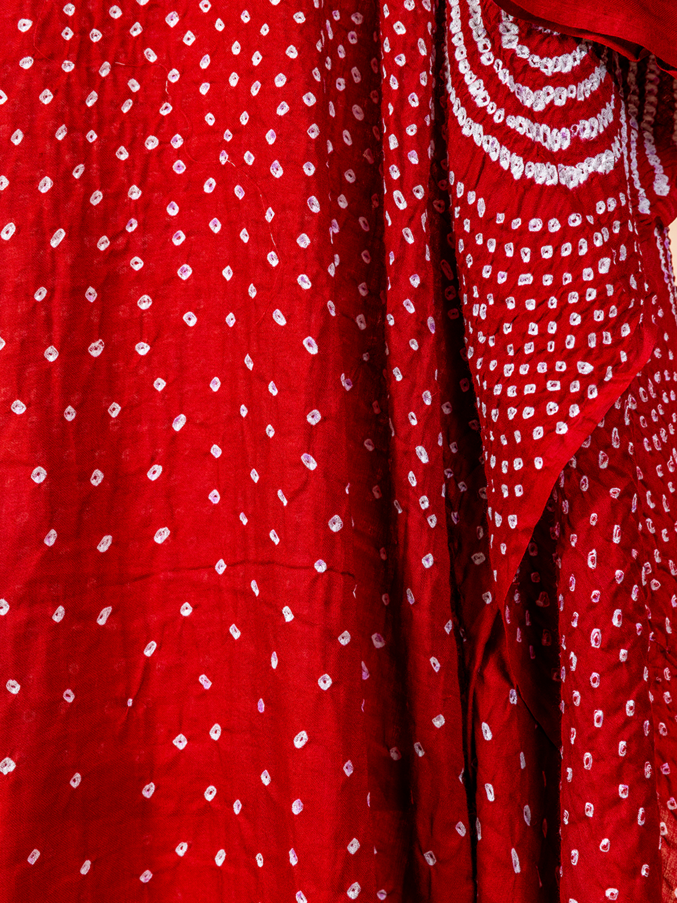 Bandhani Silk Kaftan Red