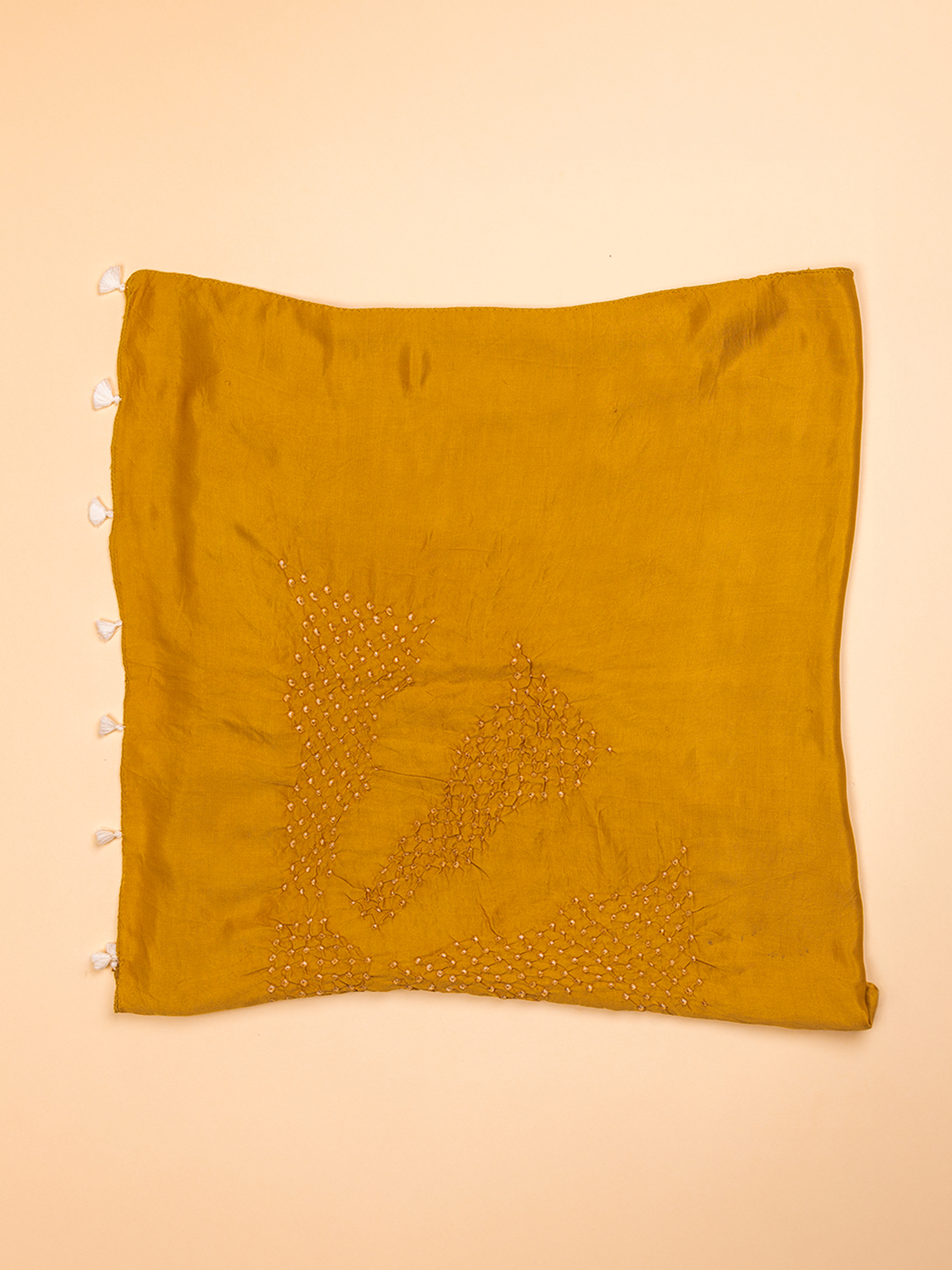 Bandhani Silk Stole  Yellow