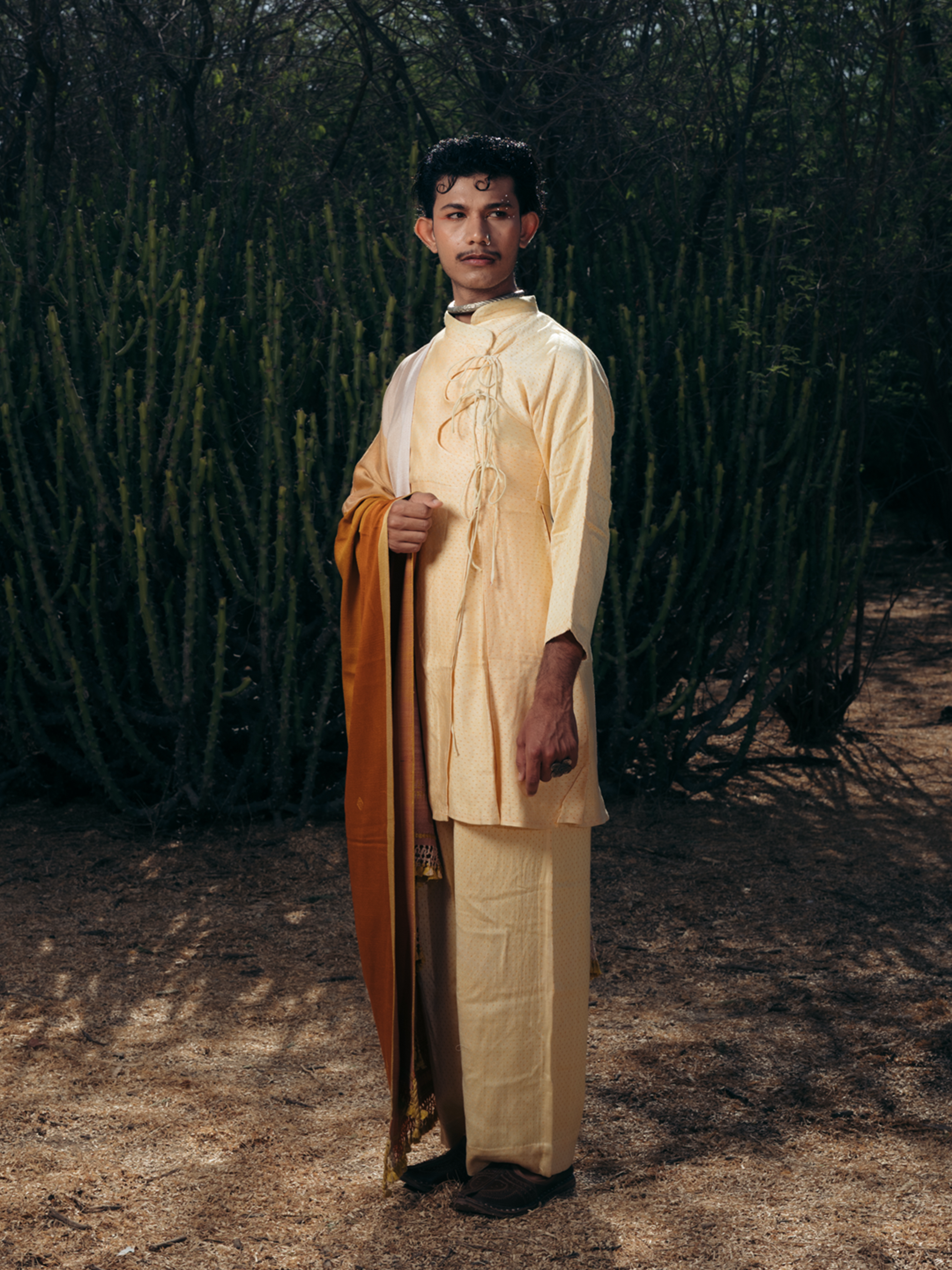 Eri Silk Mashru Shawl Yellow