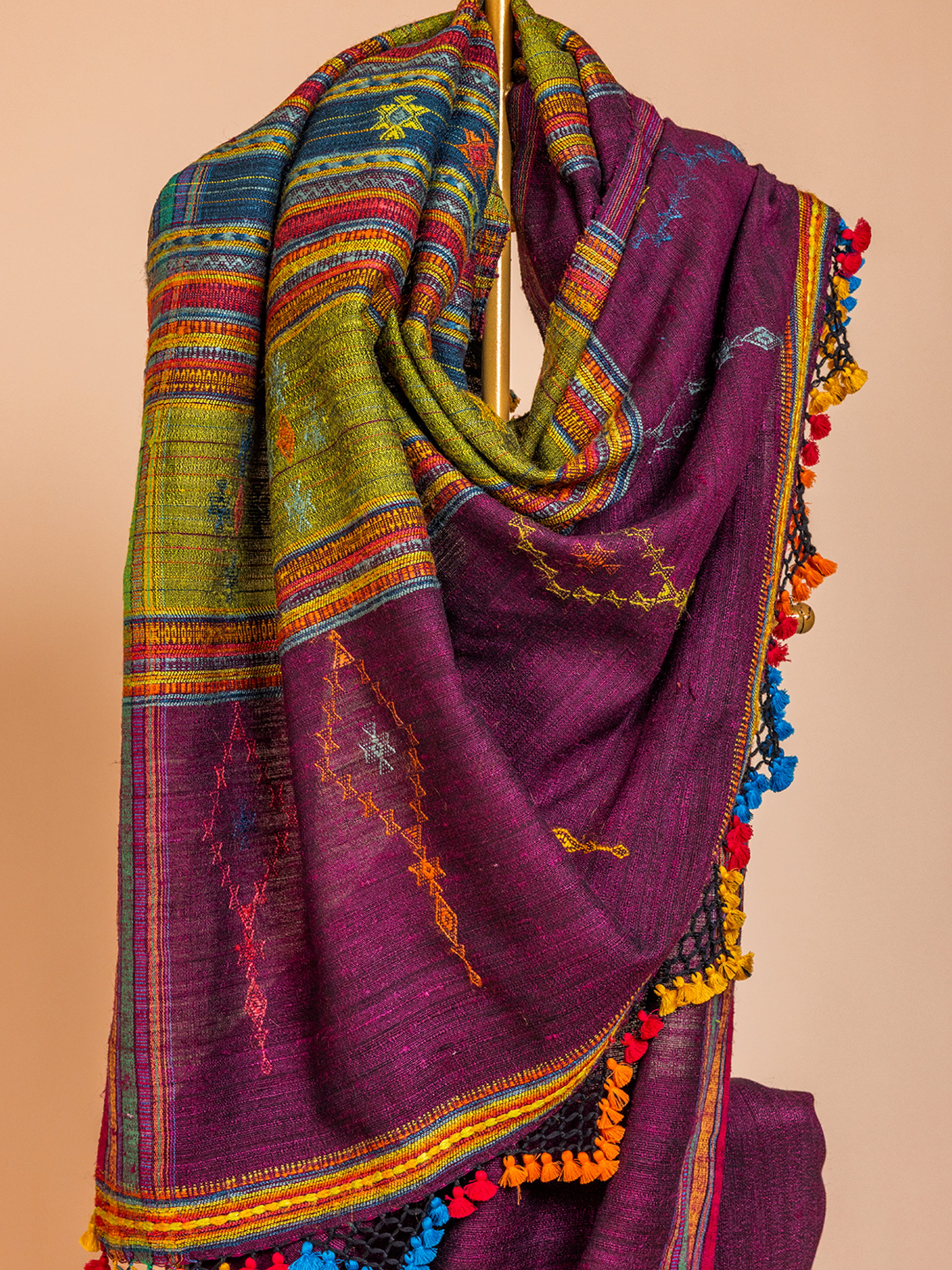 Extra- Weft  Silk Saree Purple