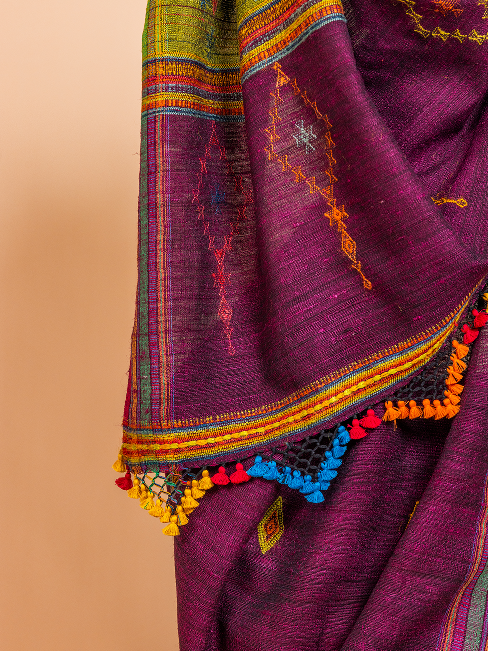 Extra- Weft  Silk Saree Purple