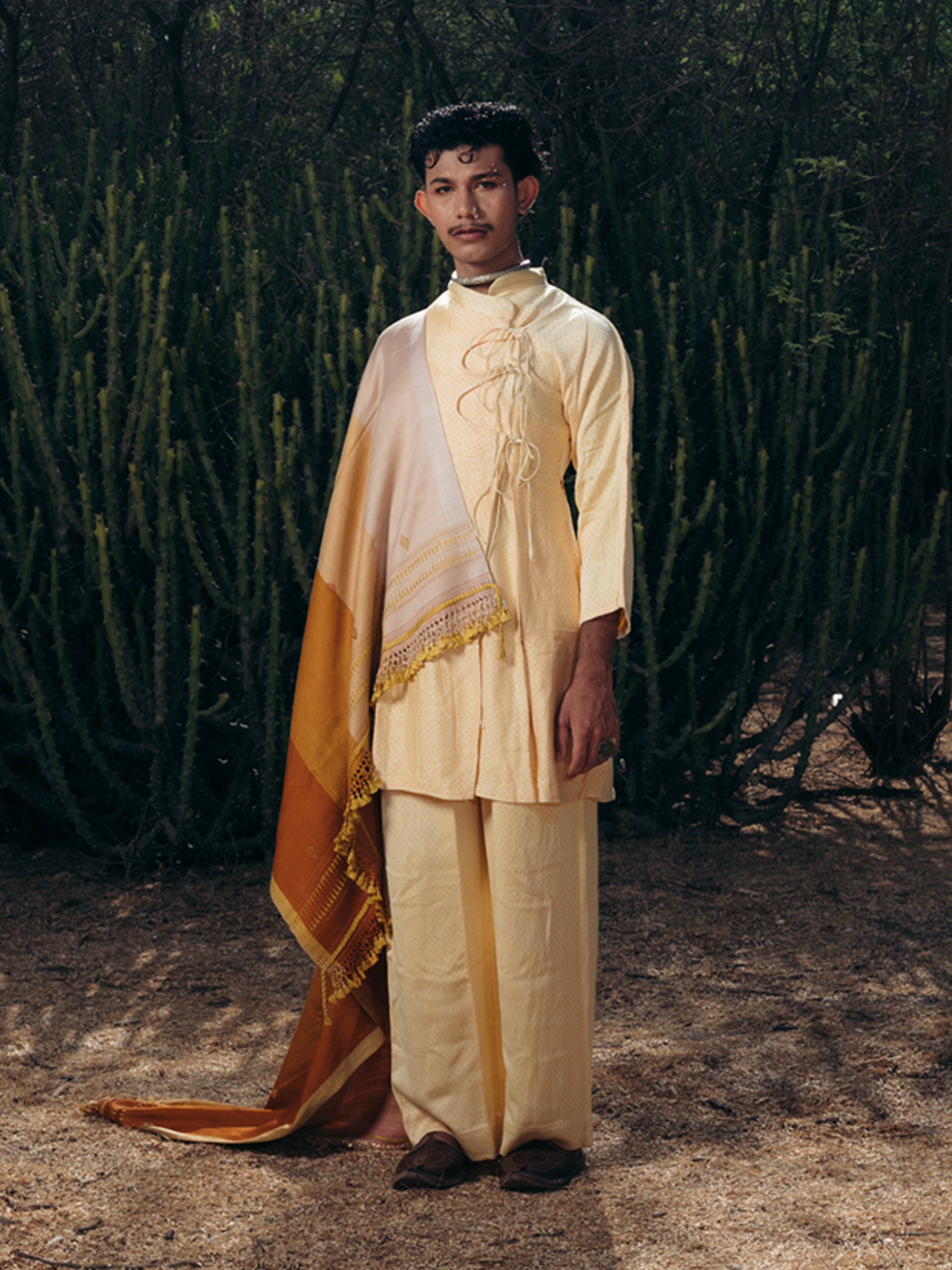 Mashru Kediya Set White