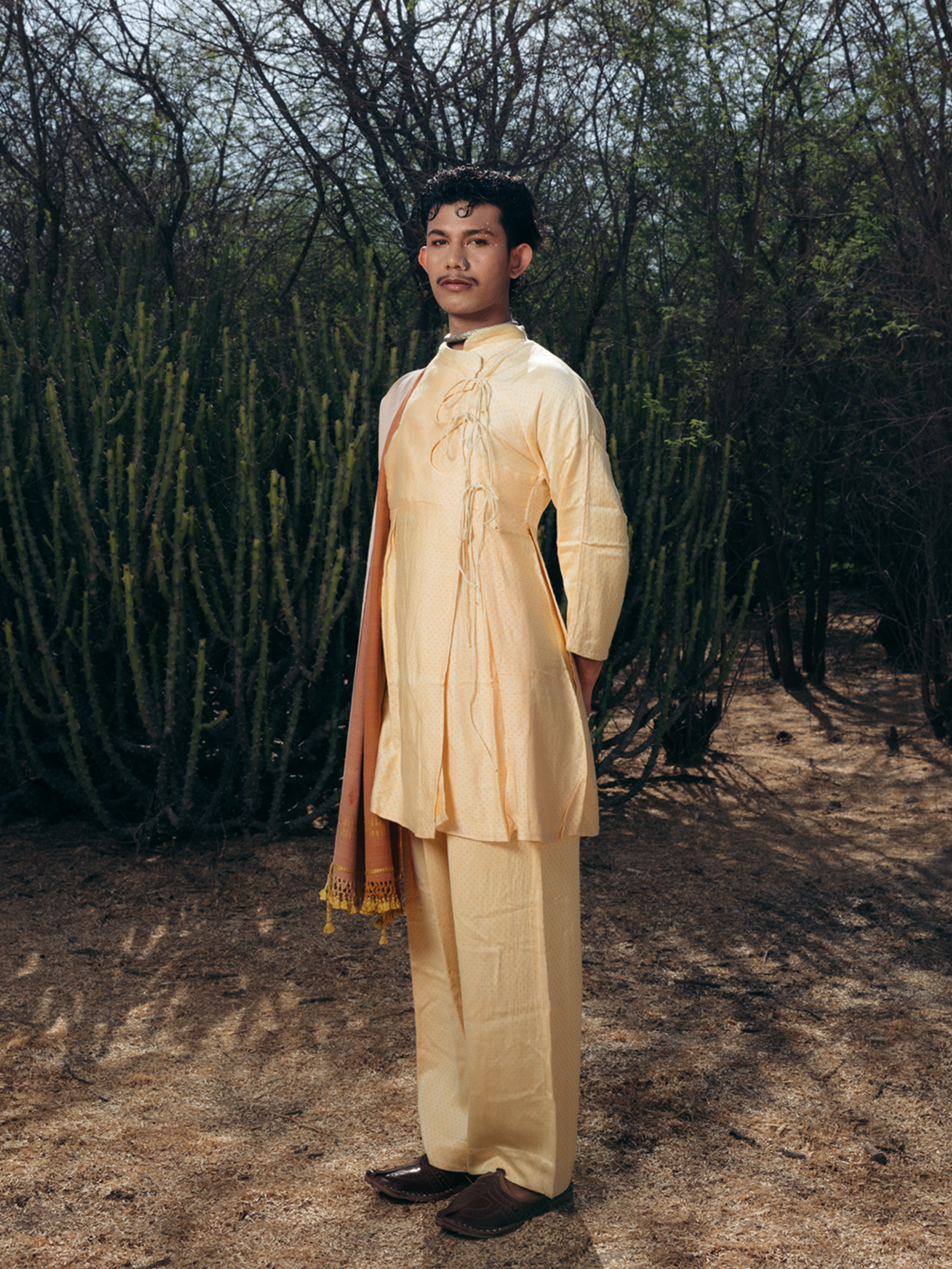 Mashru Kediya Set White