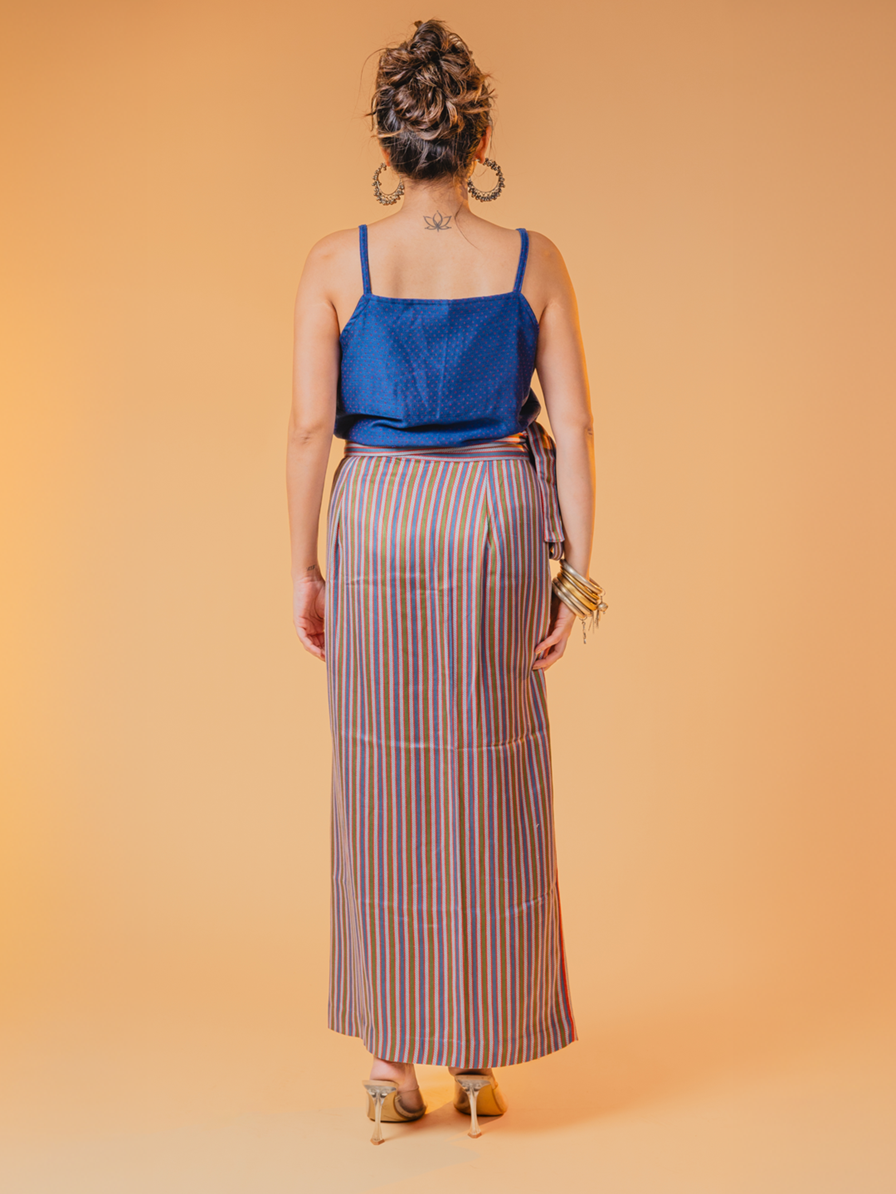 Mashru Wrap Skirt Pastel Purple