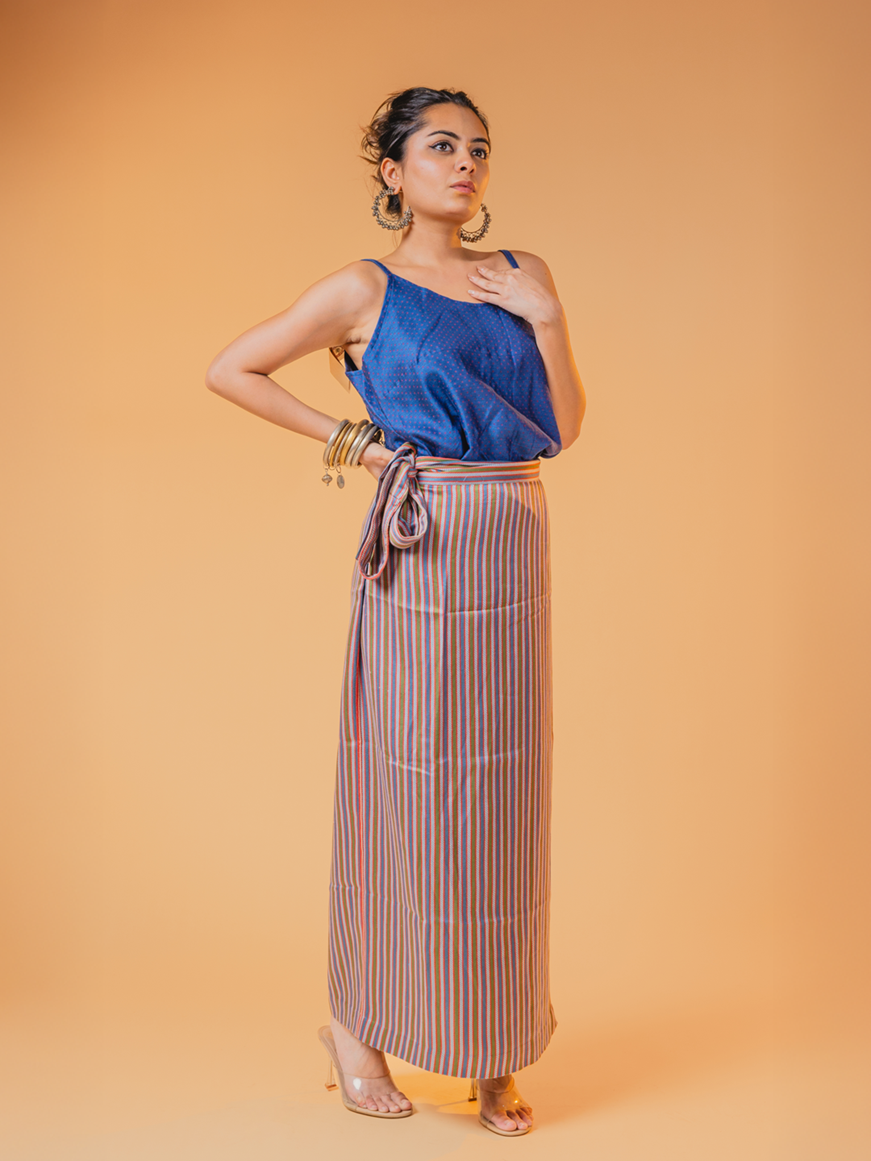 Mashru Wrap Skirt Pastel Purple