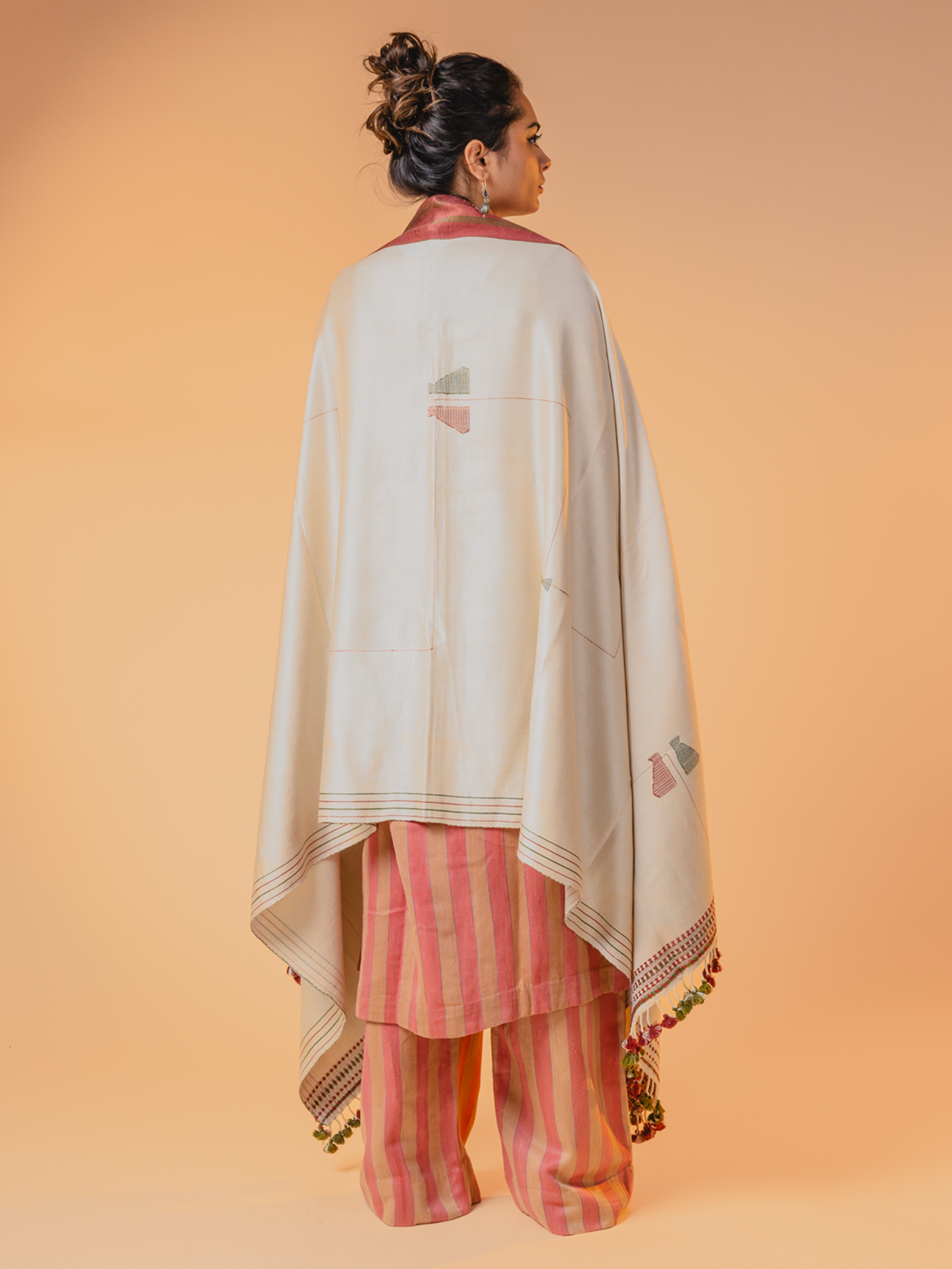 Silk by Mashru Shawl White
