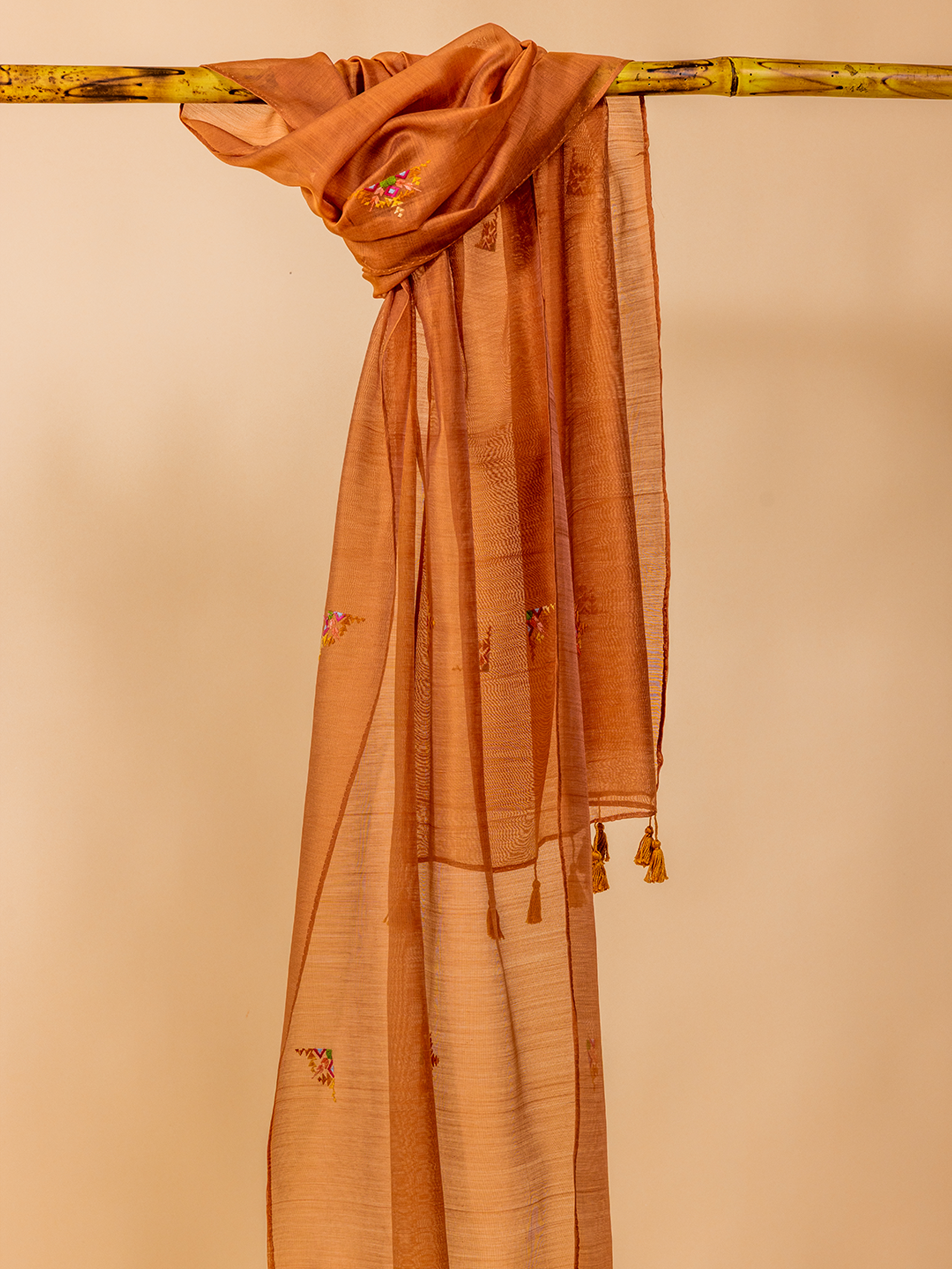 Soof Maheshwari Stole Beige